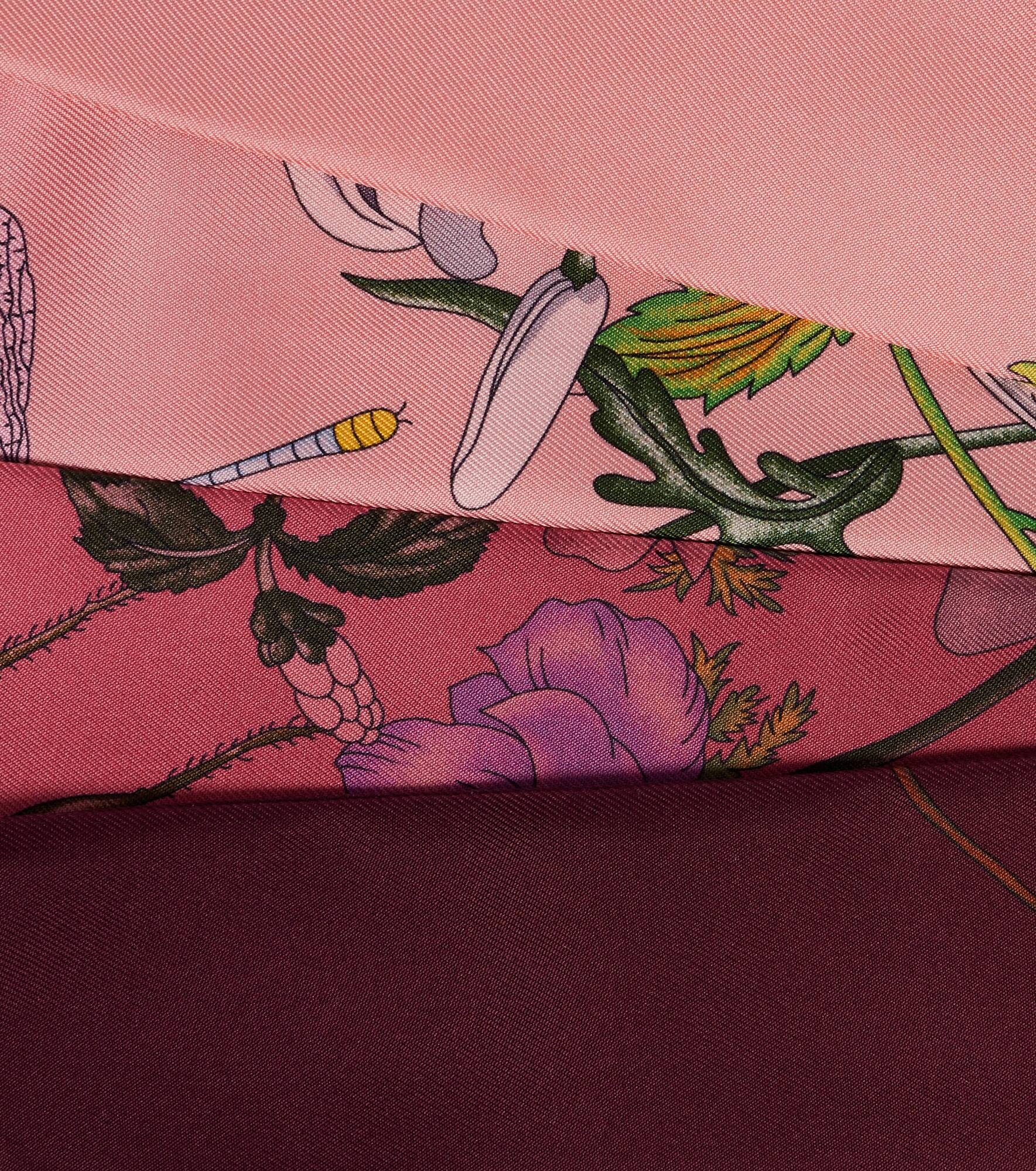 Floral silk twill scarf - 3