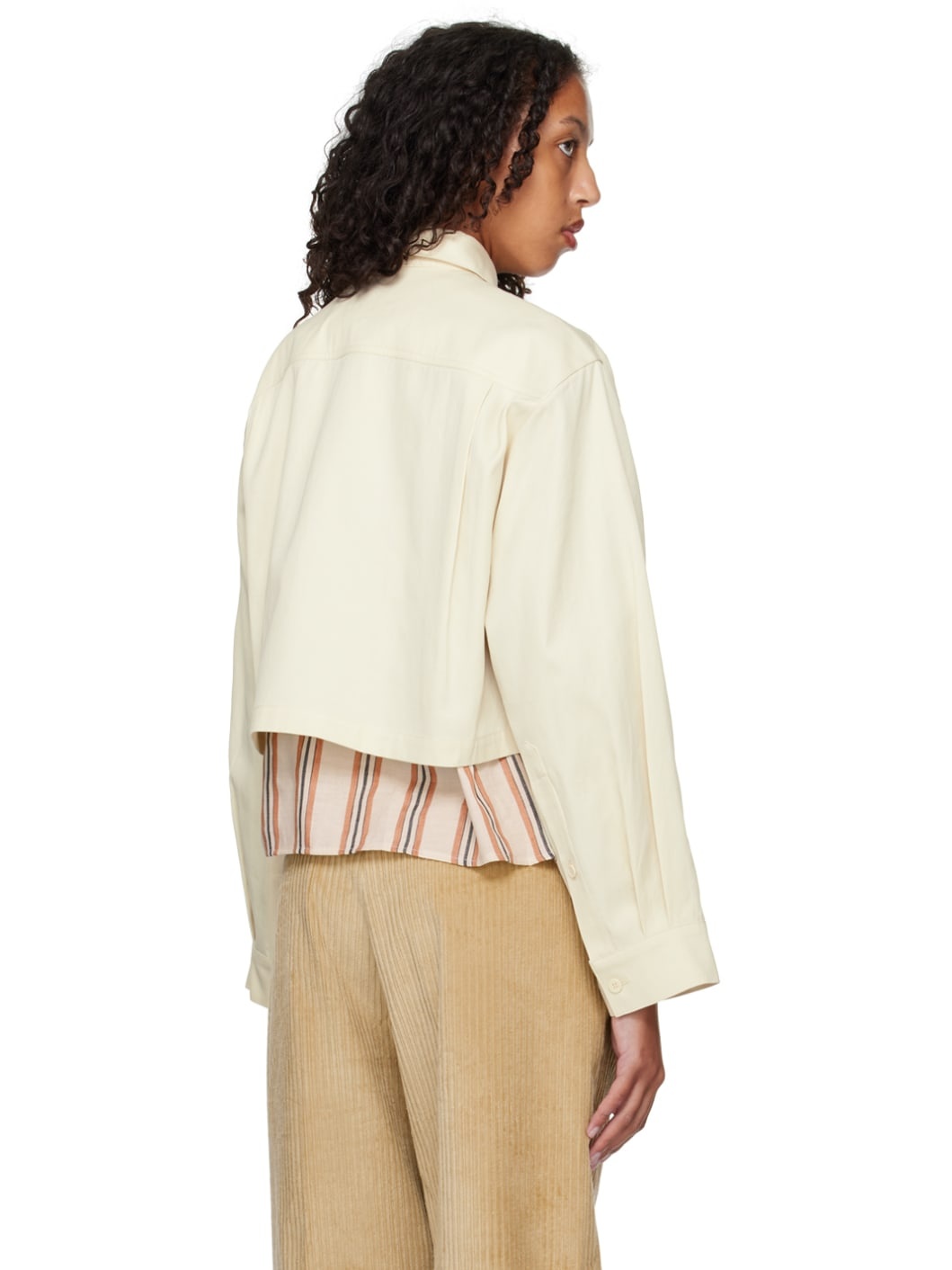Off-White Cropped Shirt - 3