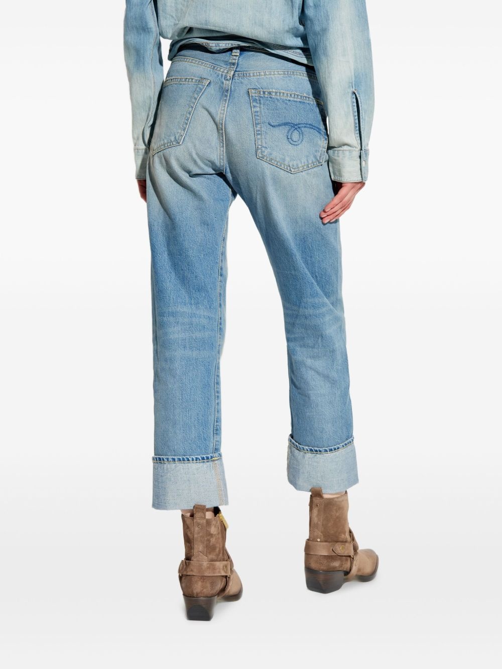 folded-edge jeans - 4