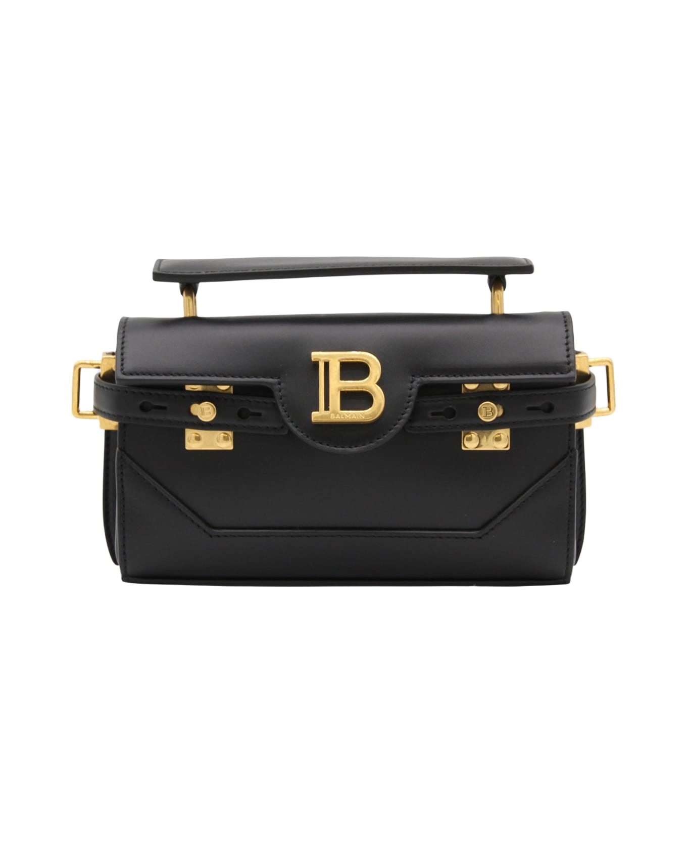 Black Leather Shoulder Bag - 1