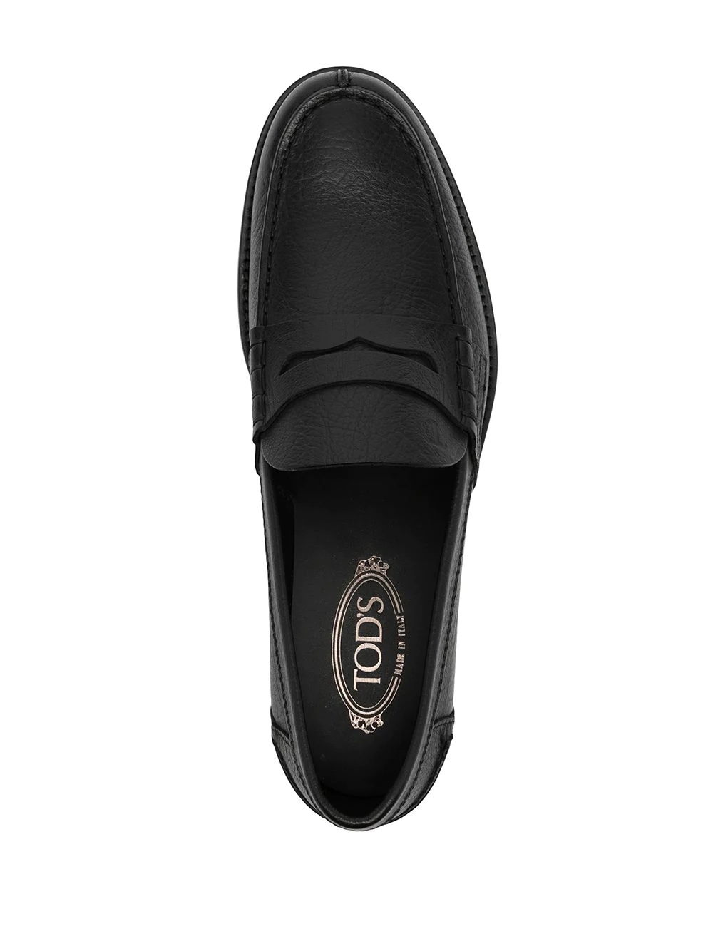 round-toe crinkled-finish loafers - 4