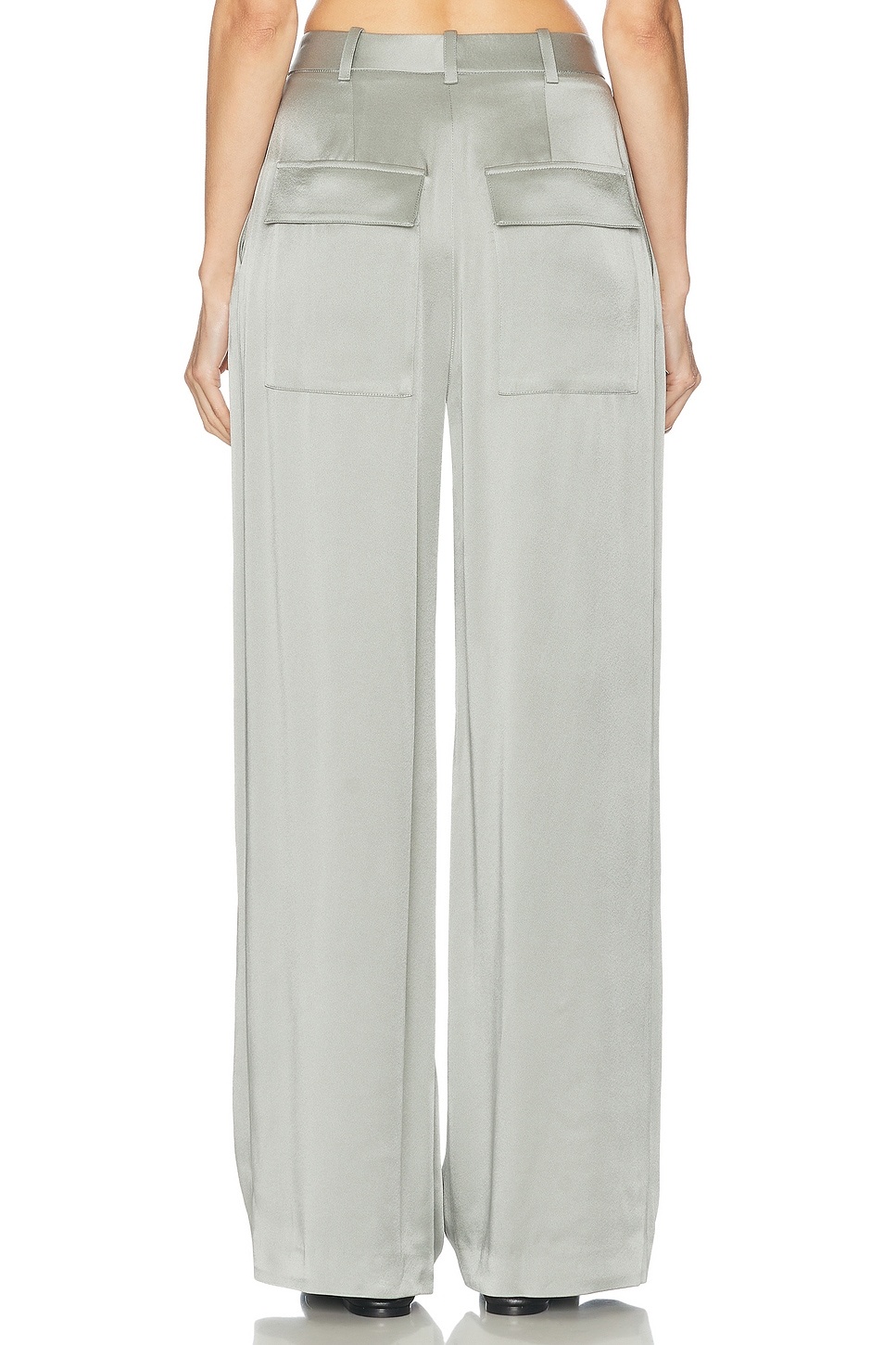 Satin Relaxed Pleated Pant - 4