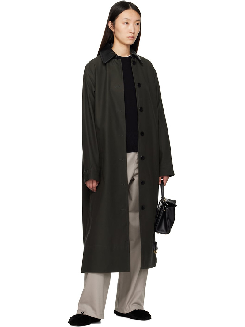 MARIA McMANUS Khaki A-Line Swing Trench Coat outlook