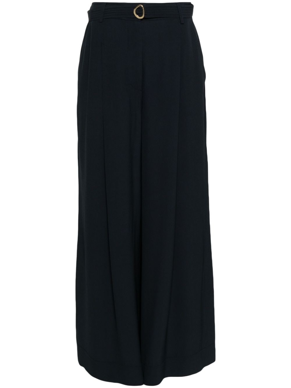 belted-waist wide-leg trousers - 1