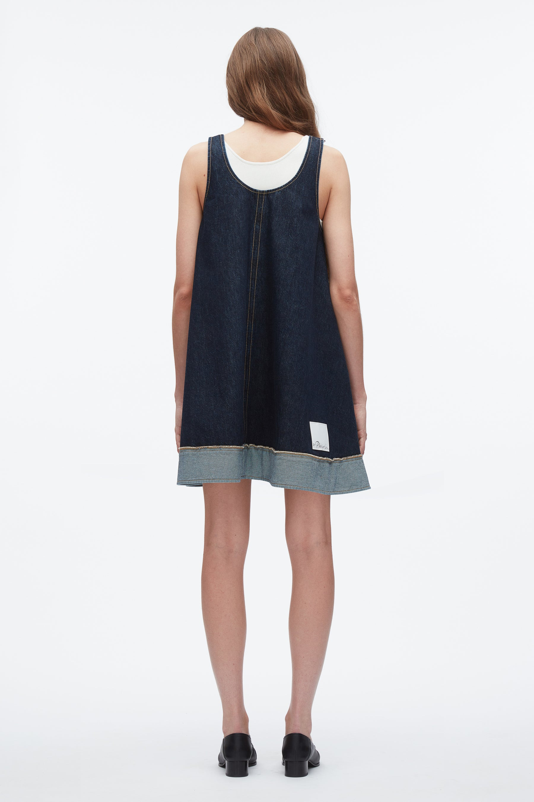 Denim Trapeze Mini Dress - 3