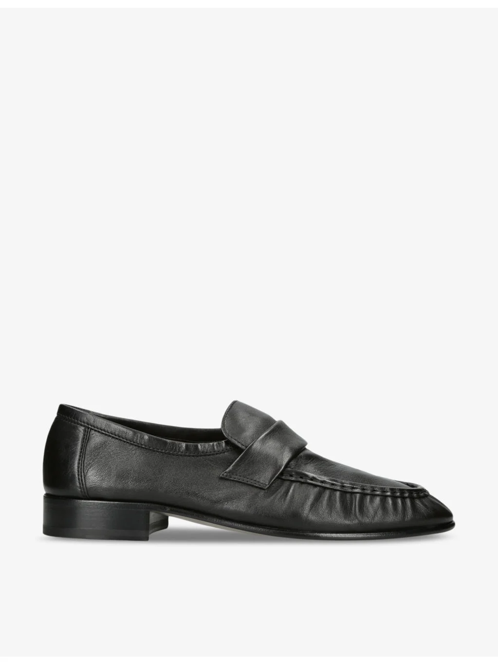 Gathered leather loafers - 1