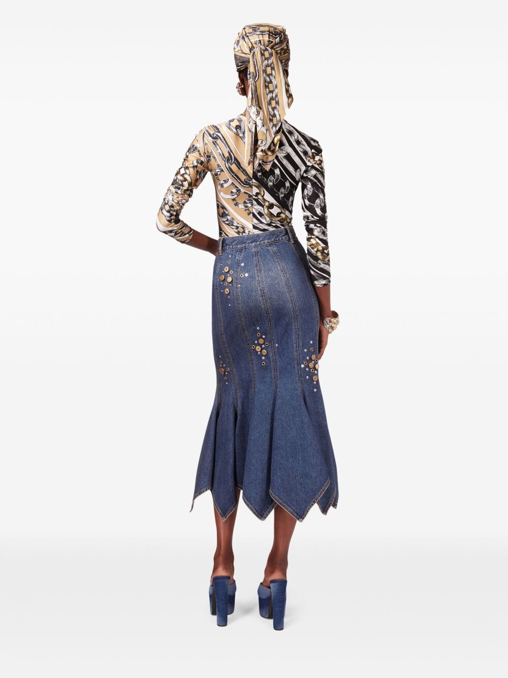 stud-detail midi skirt - 5