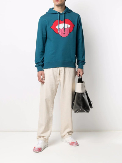 Lanvin mouth patch drawstring hoodie outlook