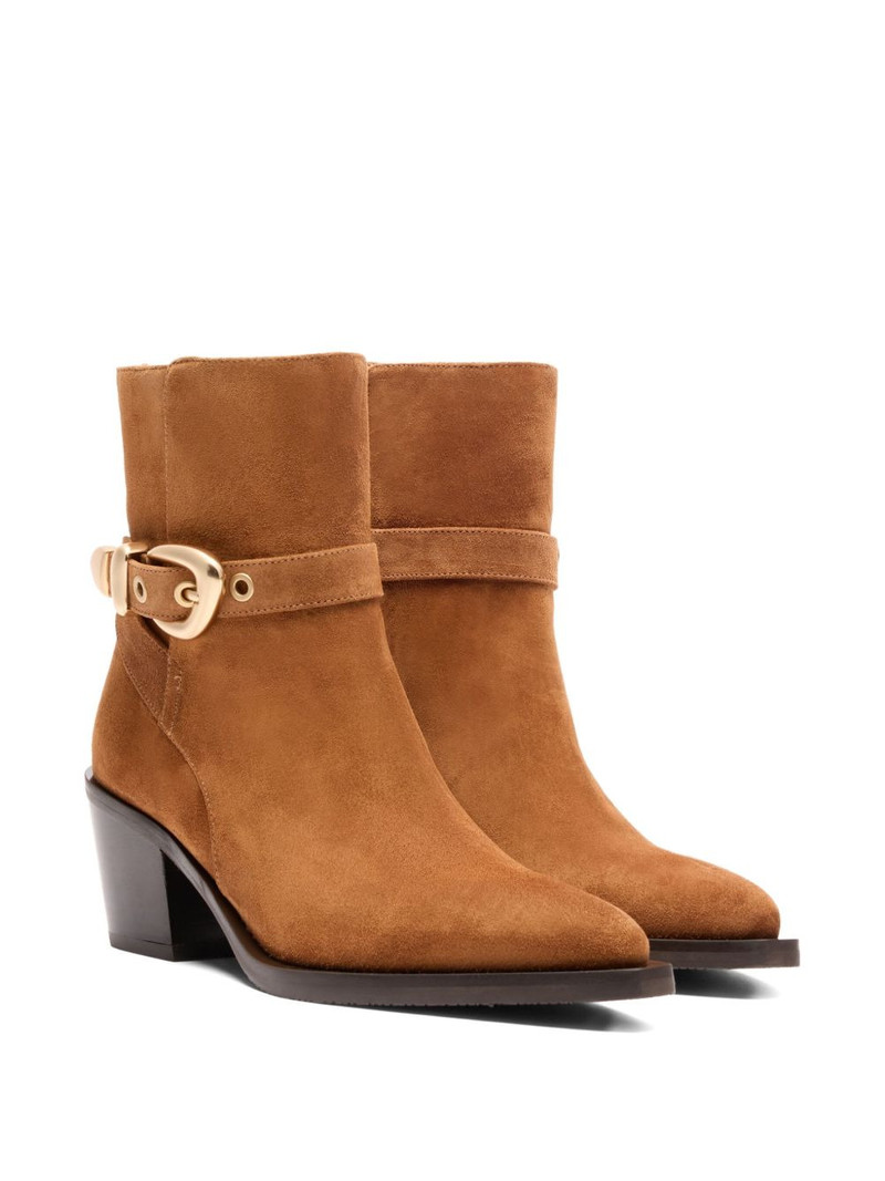 Stuart Weitzman 60mm Maven buckle-strap suede boots outlook