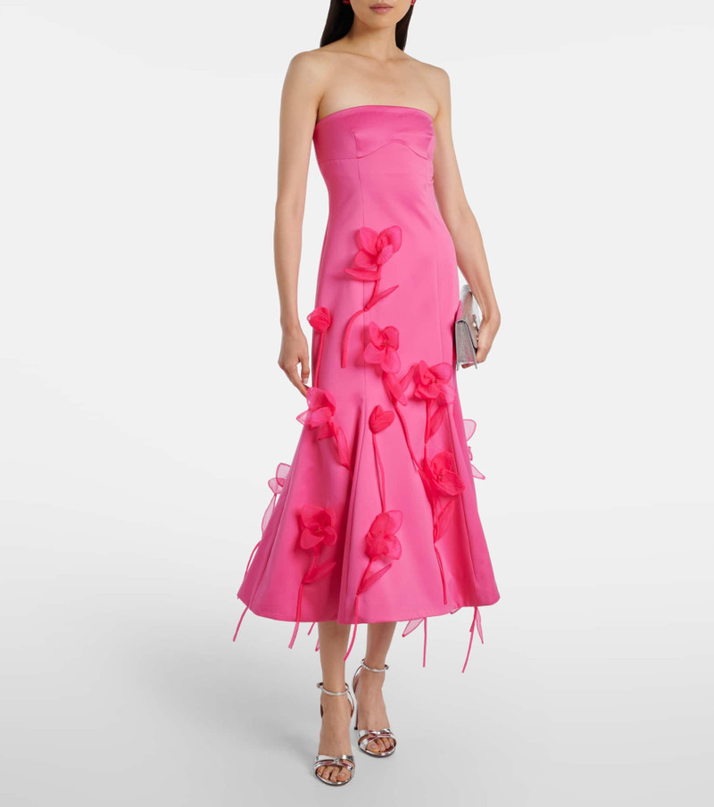 ROTATE Floral-appliqué midi dress outlook