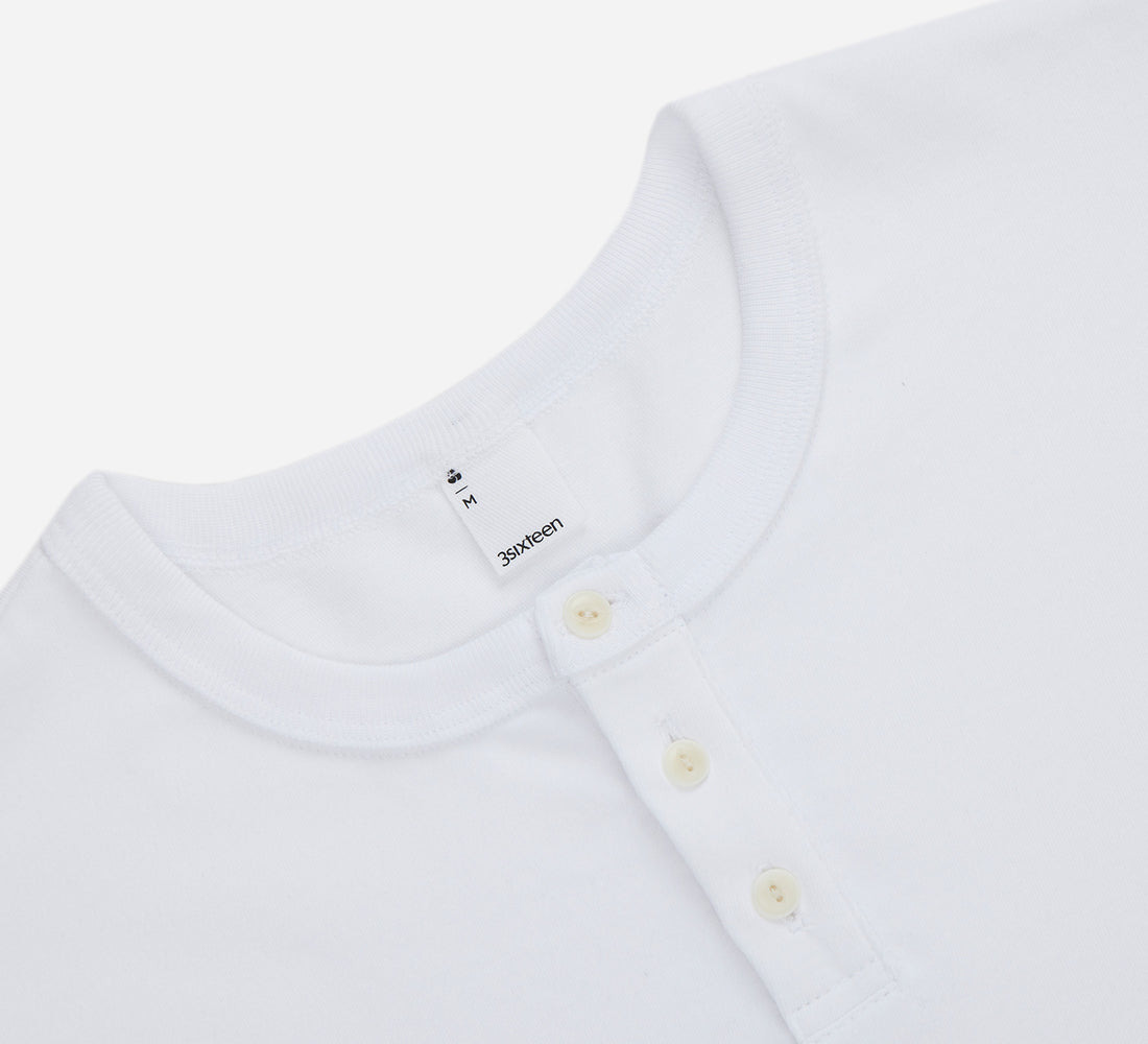 Short Sleeve Henley - White - 3