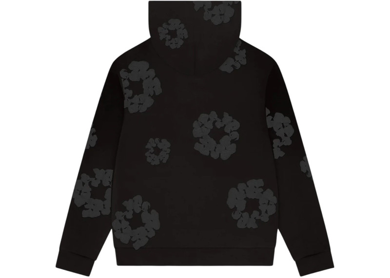 DENIM TEARS Denim Tears Faded Mono Cotton Wreath Hoodie Black outlook