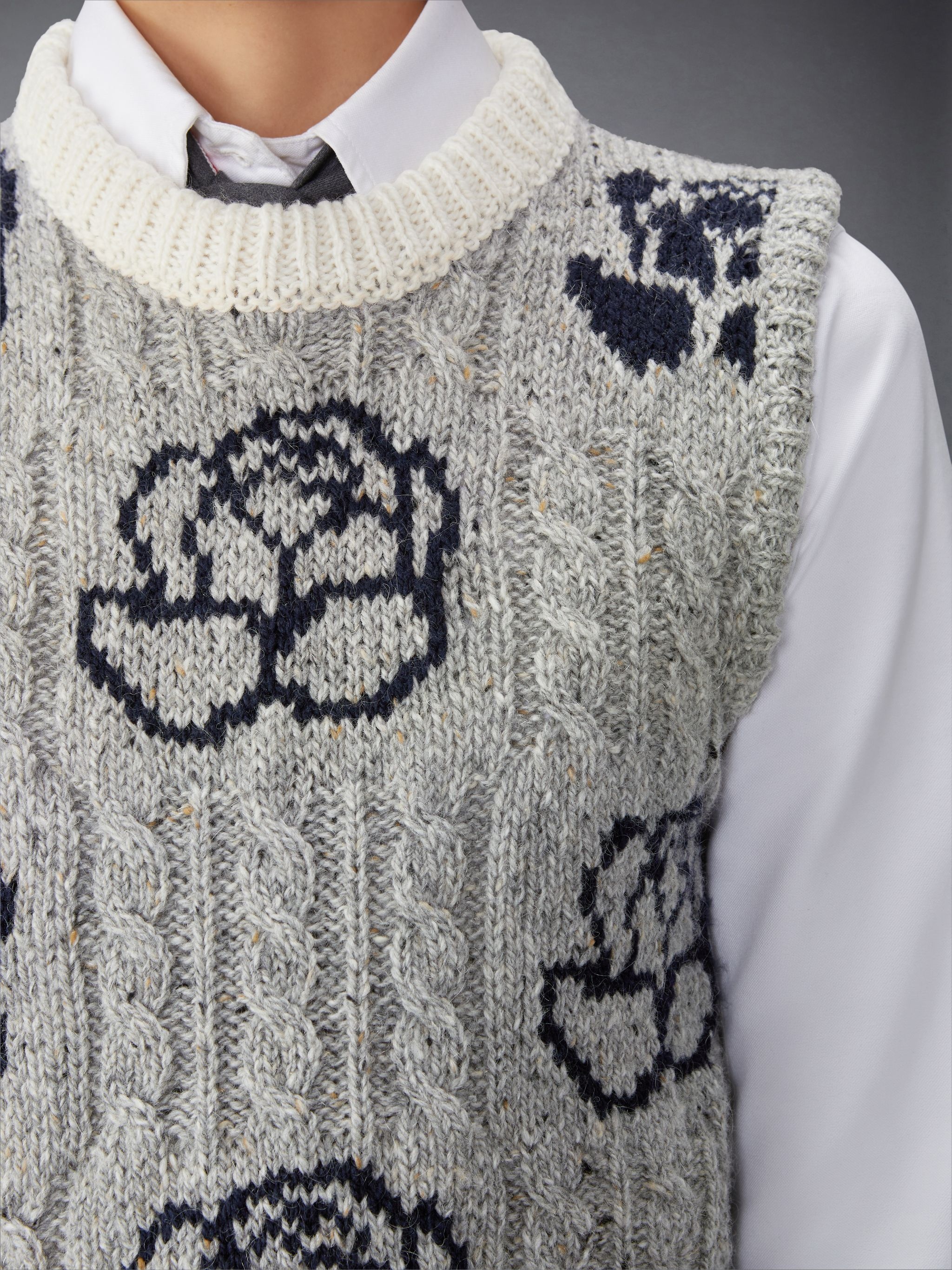 Donegal Cable Check and Rose Cropped Shell Top - 6