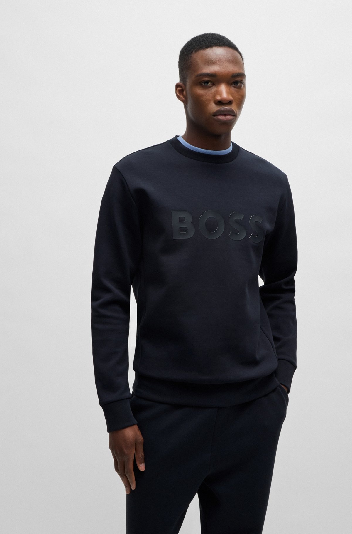 STRETCH-COTTON SWEATSHIRT WITH SANDWICH LOGO - 2