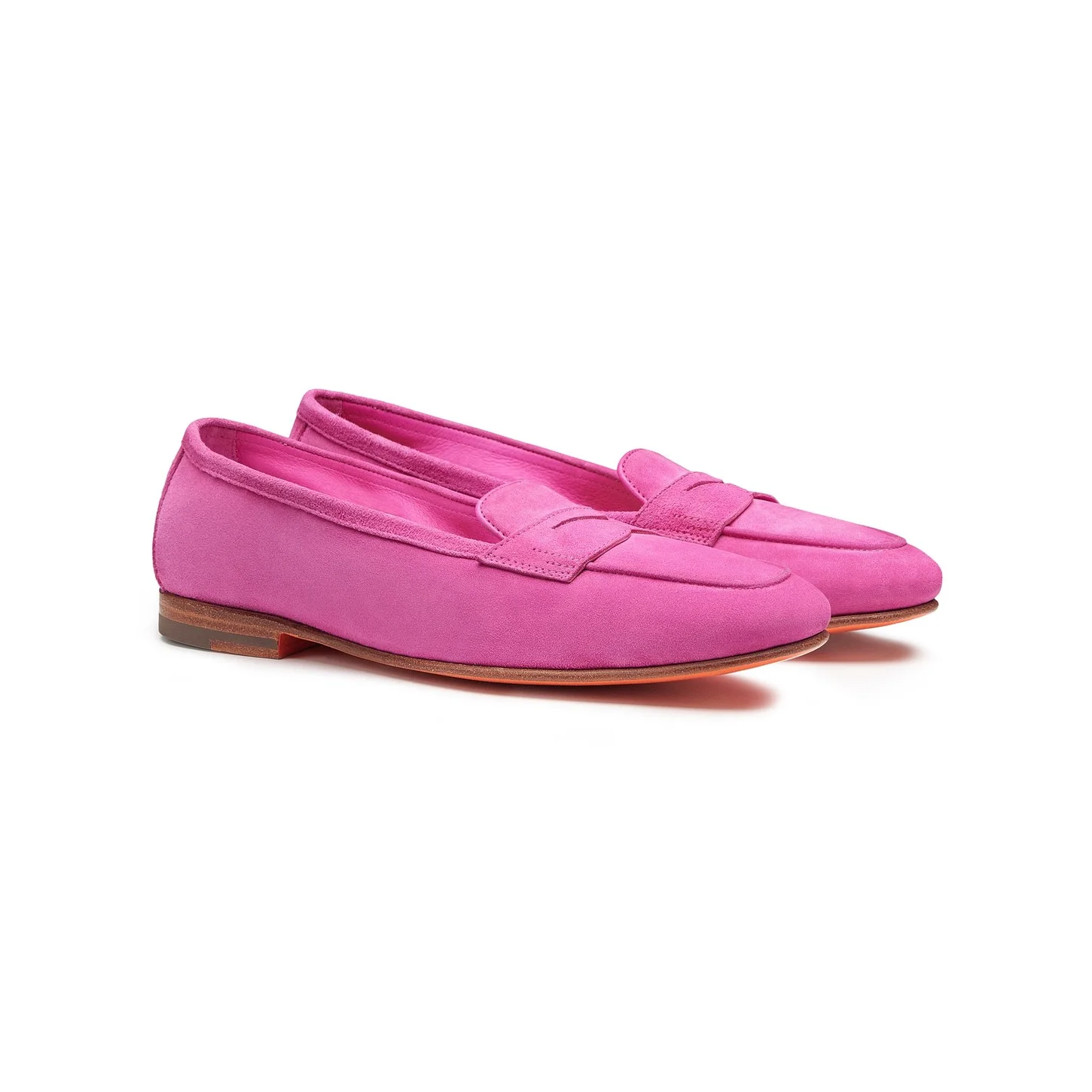 Women's pink suede penny loafer - 1