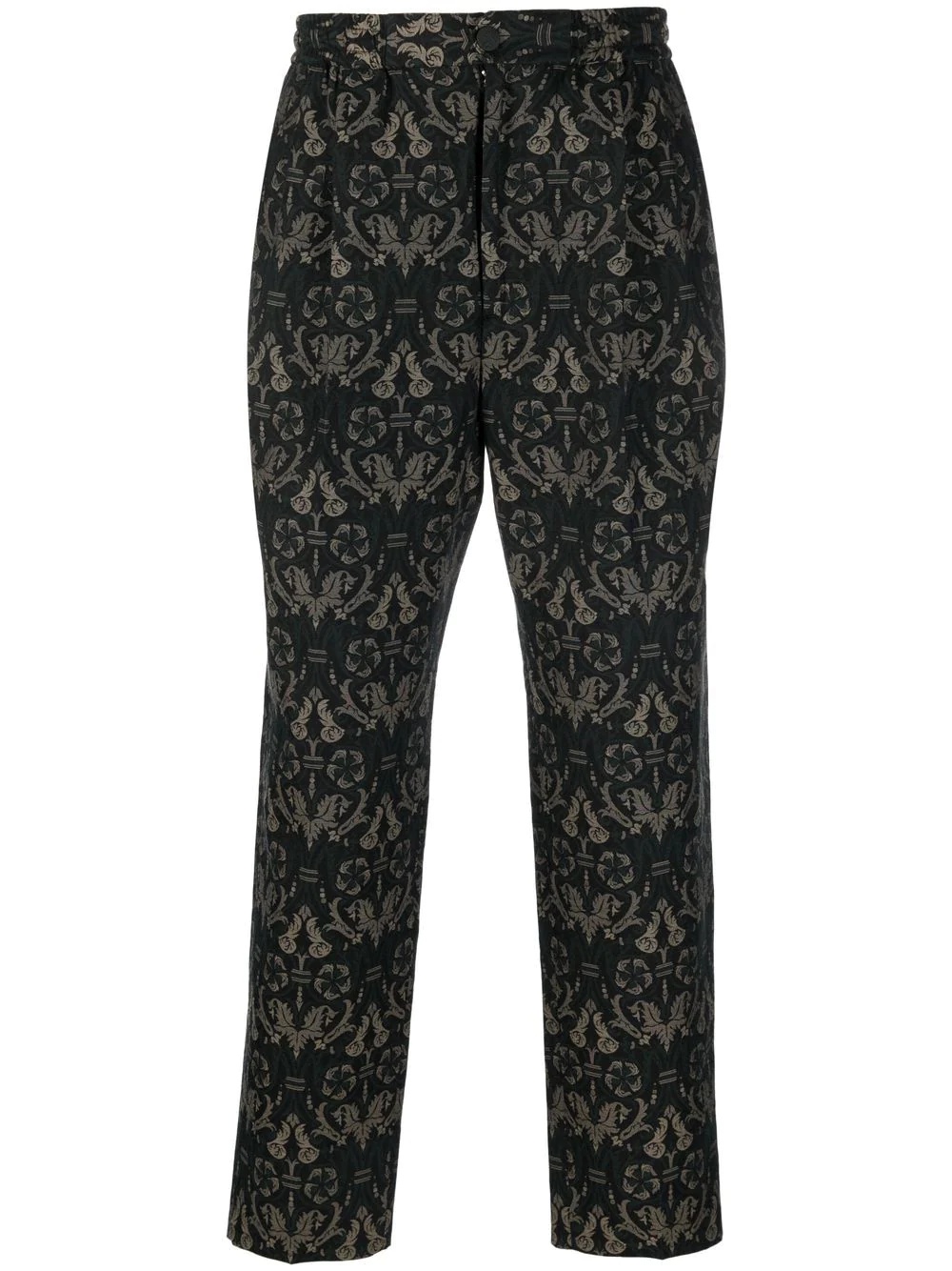 baroque-pattern straight-leg trouser - 1