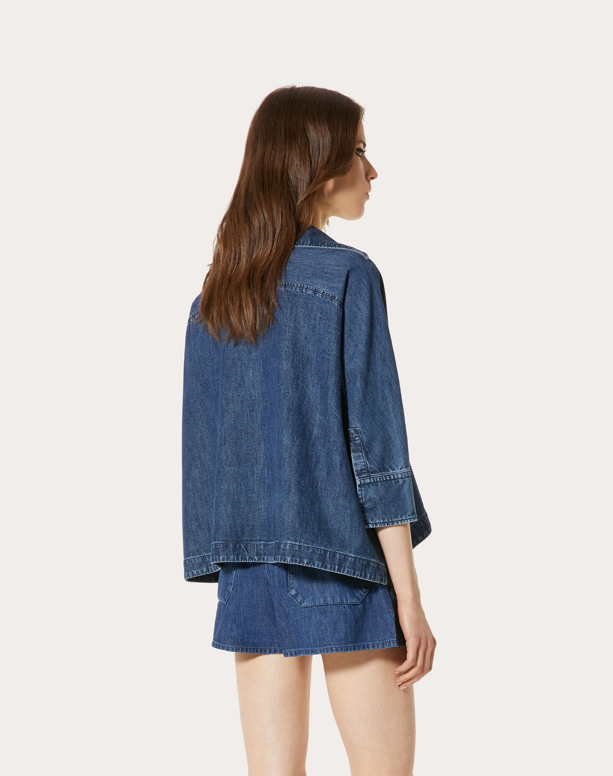 CHAMBRAY DENIM KAFTAN TOP - 4