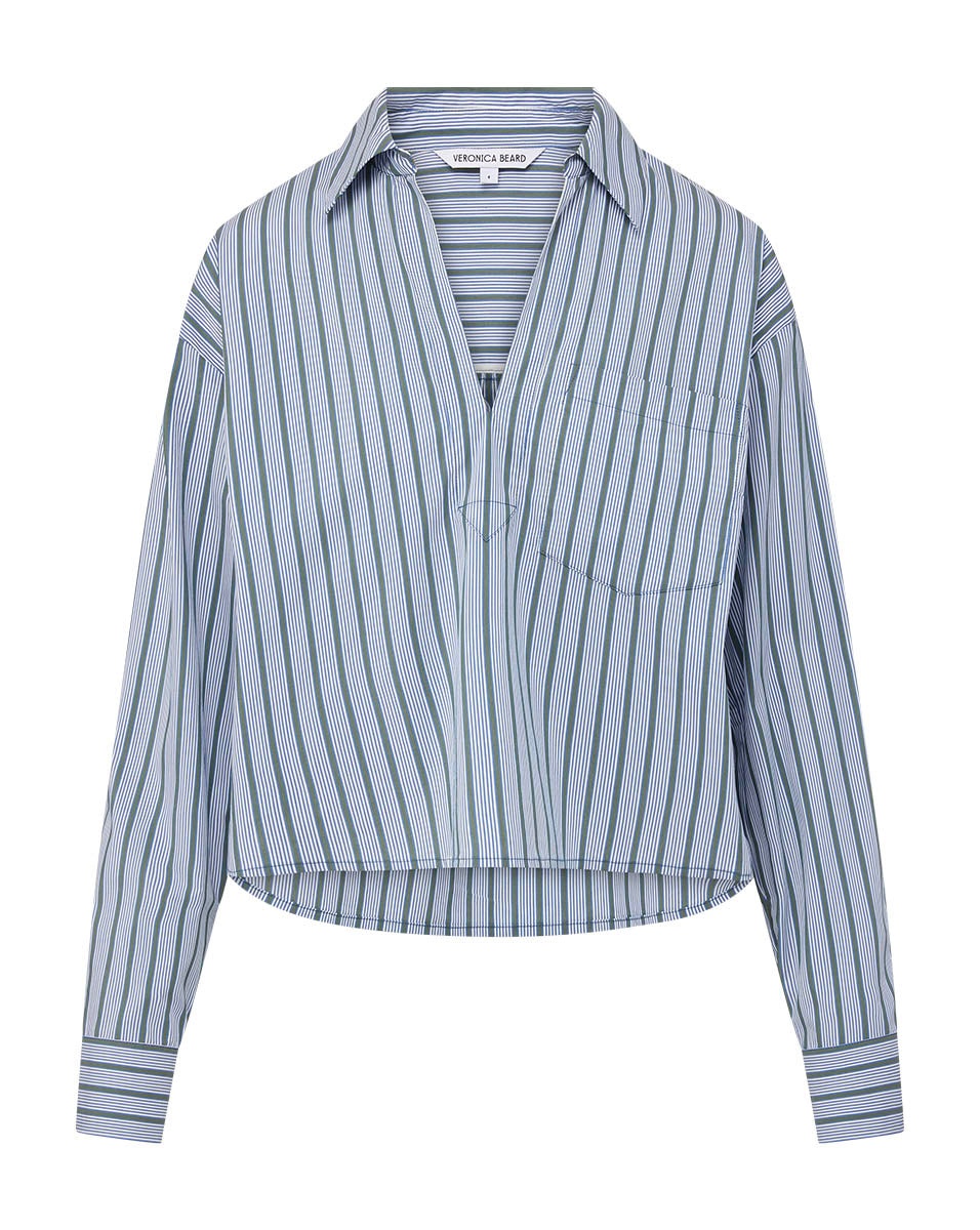 KHAI STRIPED POPLIN TOP - 1