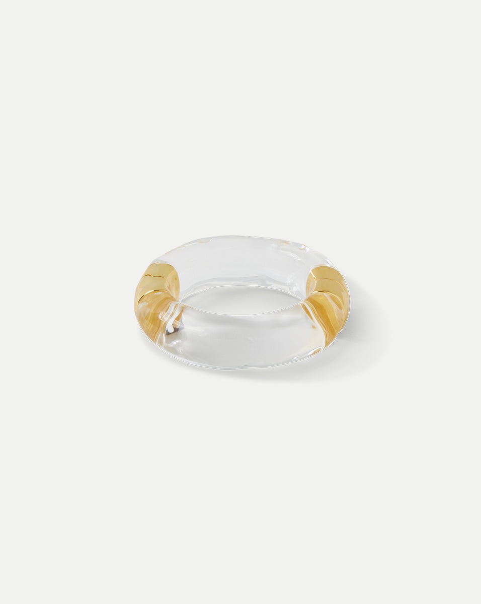 LARGE MOLTEN LUCITE BANGLE BRACELET - 1