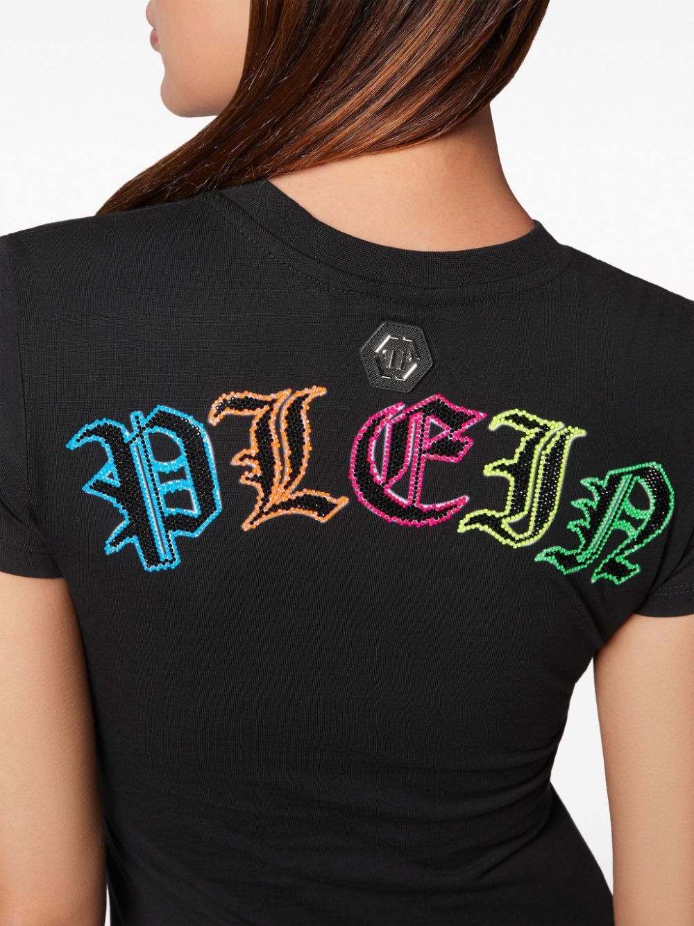 Sexy Pure rhinestone-embellished T-shirt - 5