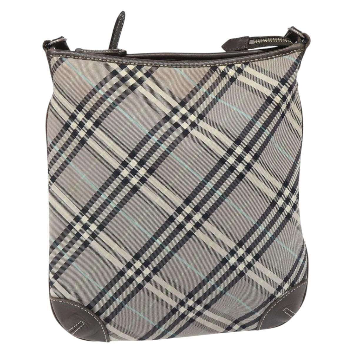 Burberry Nova Check Blue Label Shoulder Bag Nylon Gray - 13