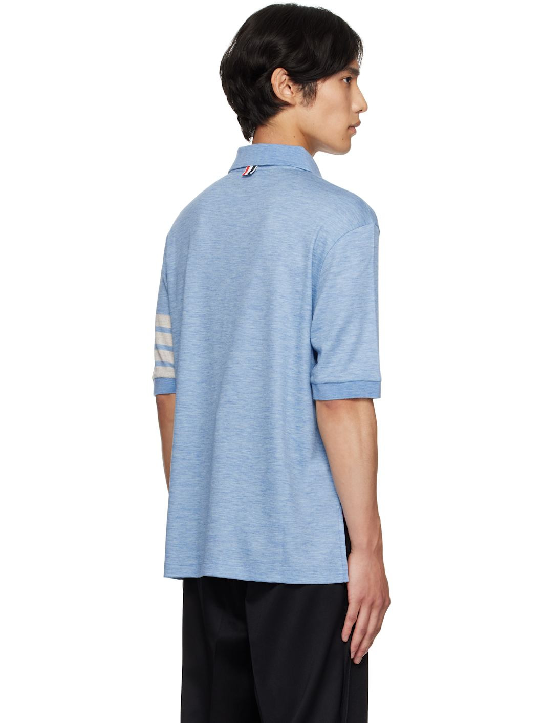 Blue Wool Jersey Polo - 3