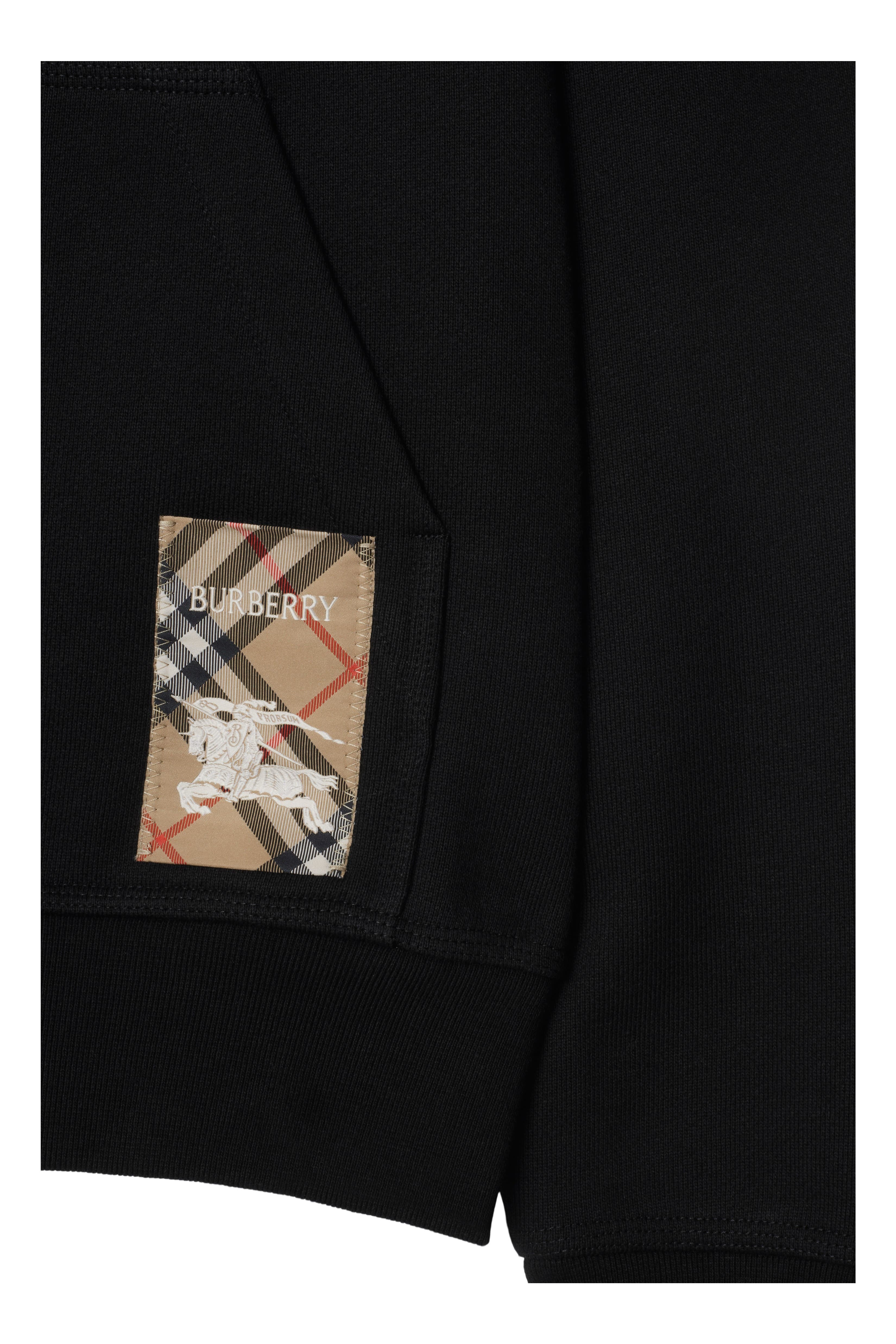 burberry Check Label Cotton Hoodie in Black at Nordstrom - 2