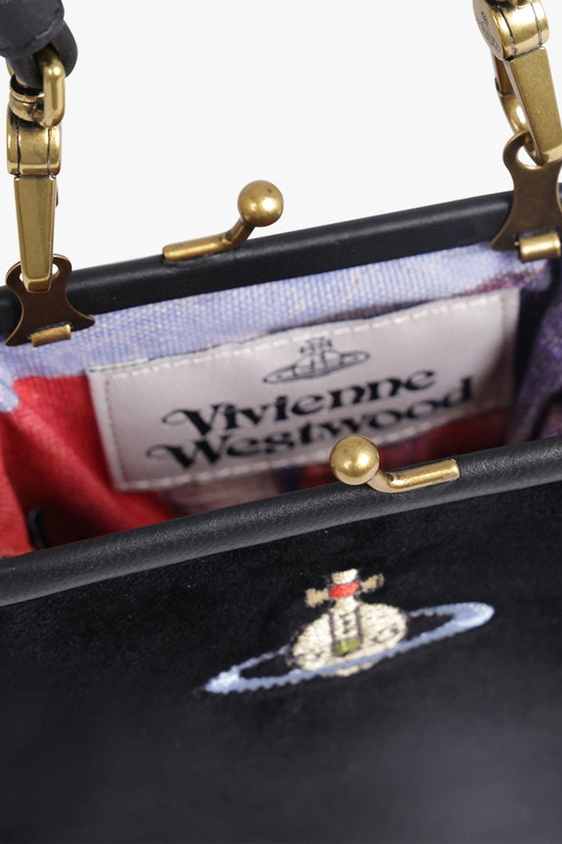 Vivienne Westwood TESSA CHAIN VELVET BAG | BLACK outlook