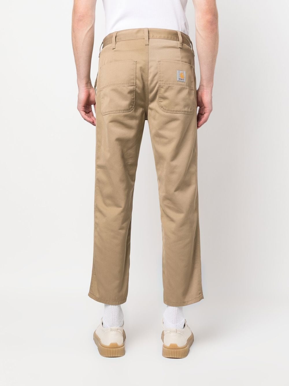 pleat-detail four-pocket chinos - 4