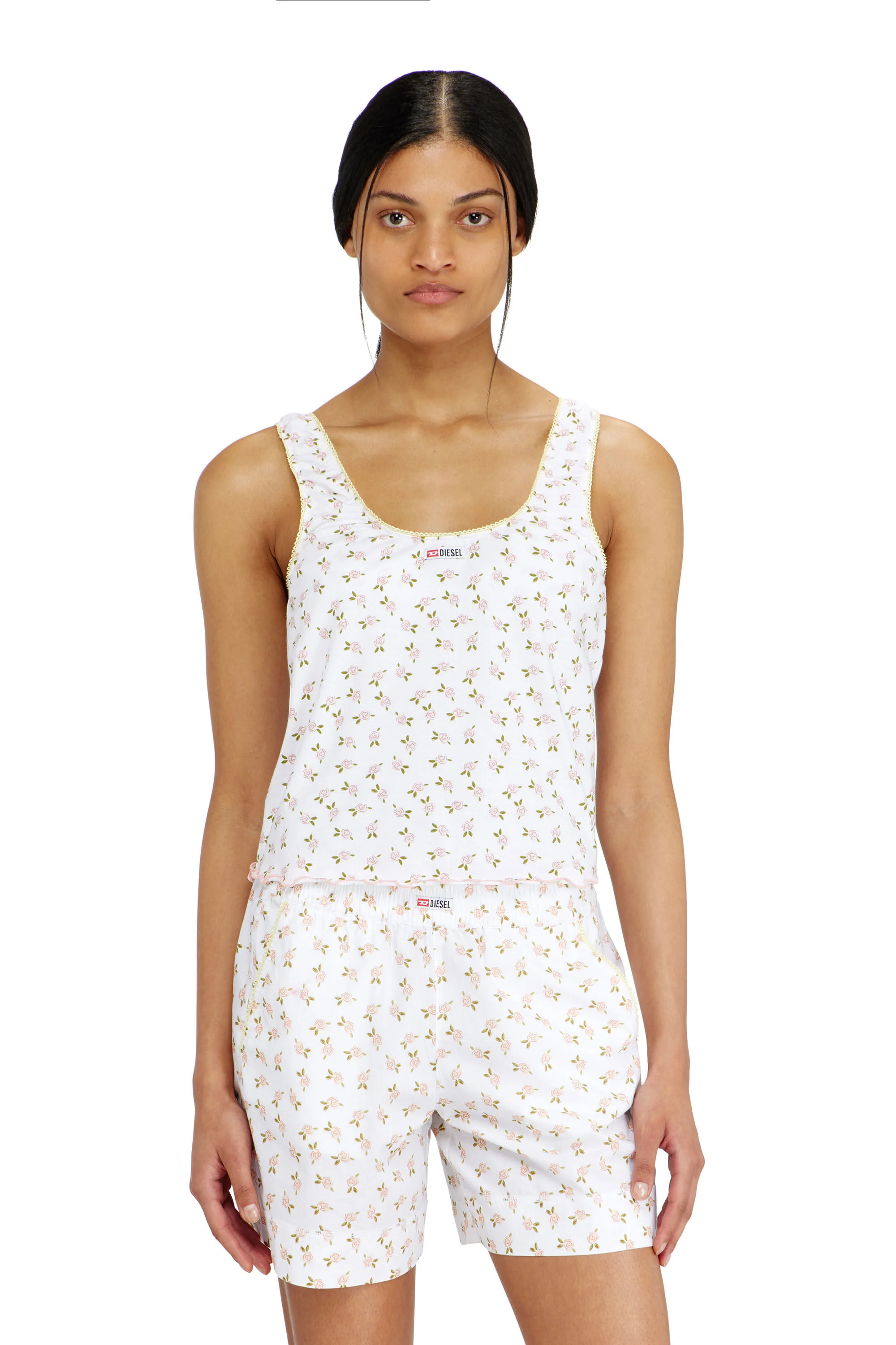 STRETCH COTTON TOP WITH FLORAL PRINT - 1