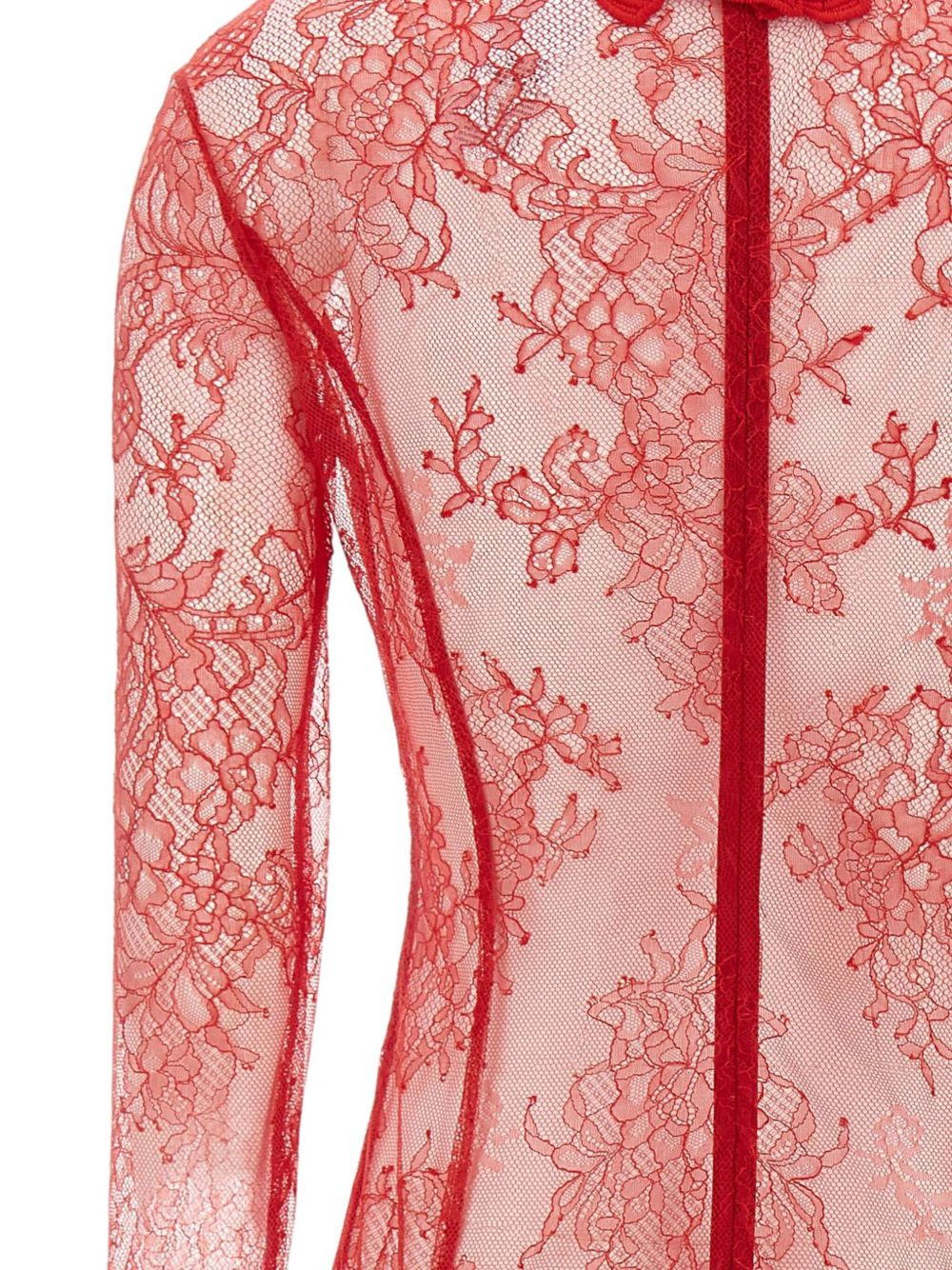 floral-lace high-neck bodysuit - 5