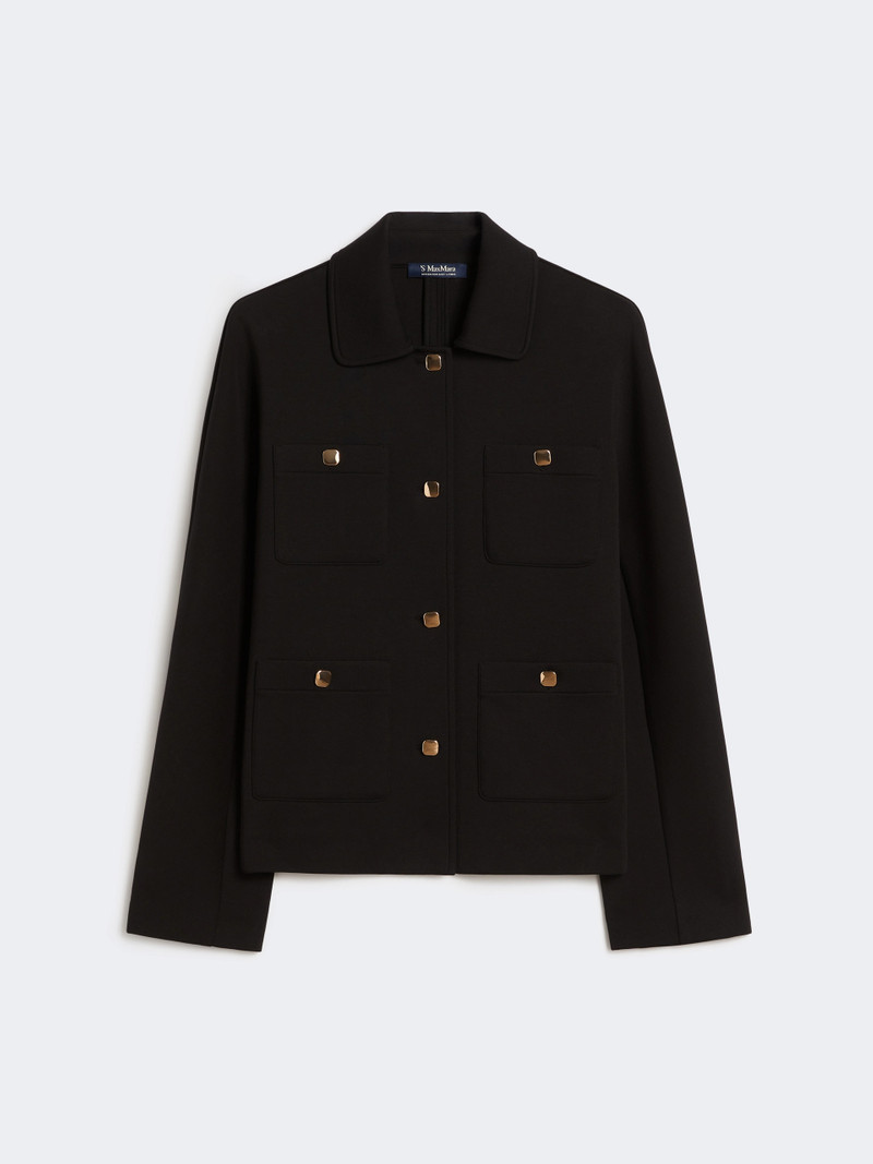 ARMONIOSO Boxy-fit scuba jersey jacket - BLACK 1