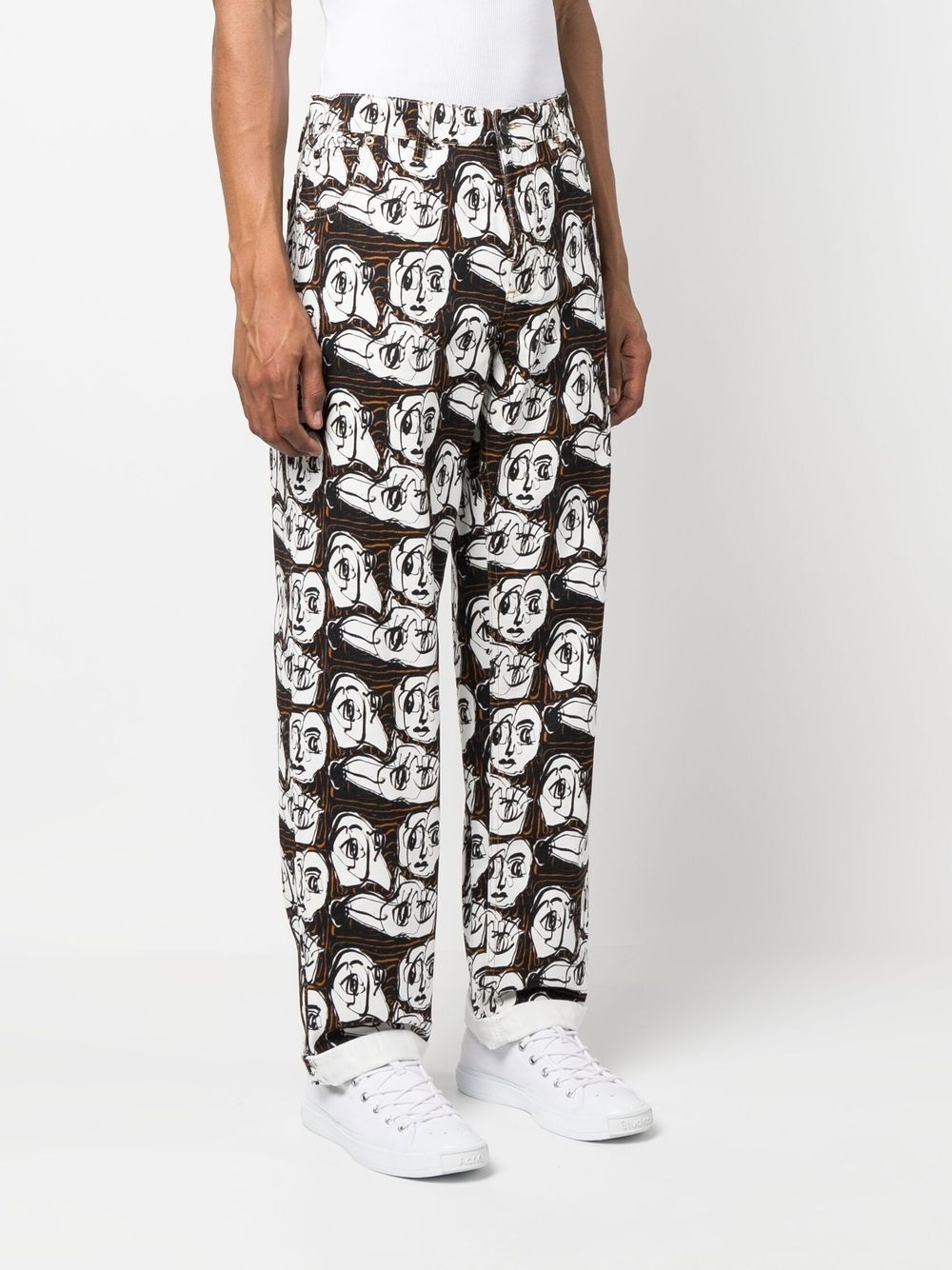 graphic-print cotton trousers - 3