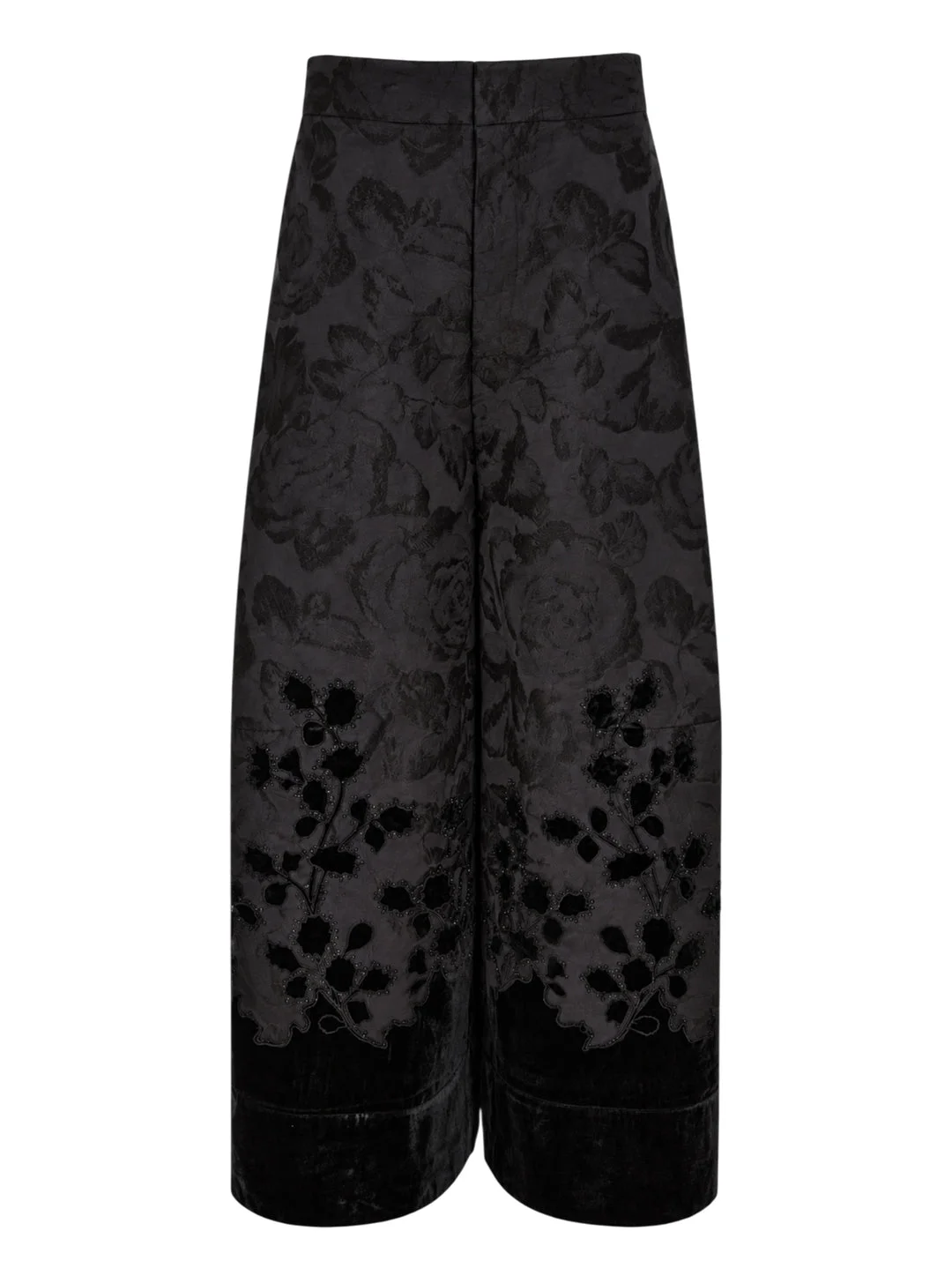 Lamé Jacquard Wide Leg Trousers - 1