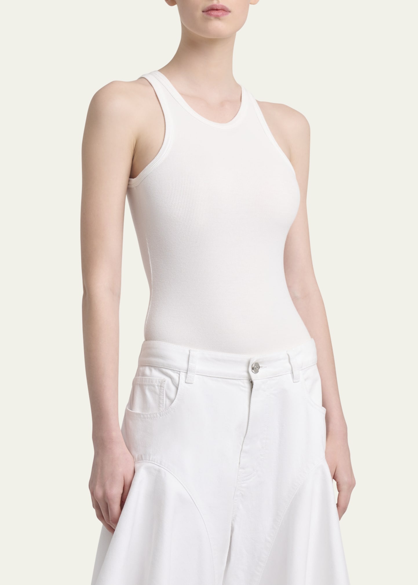 Ribbed Sleeveless Bodysuit - 4