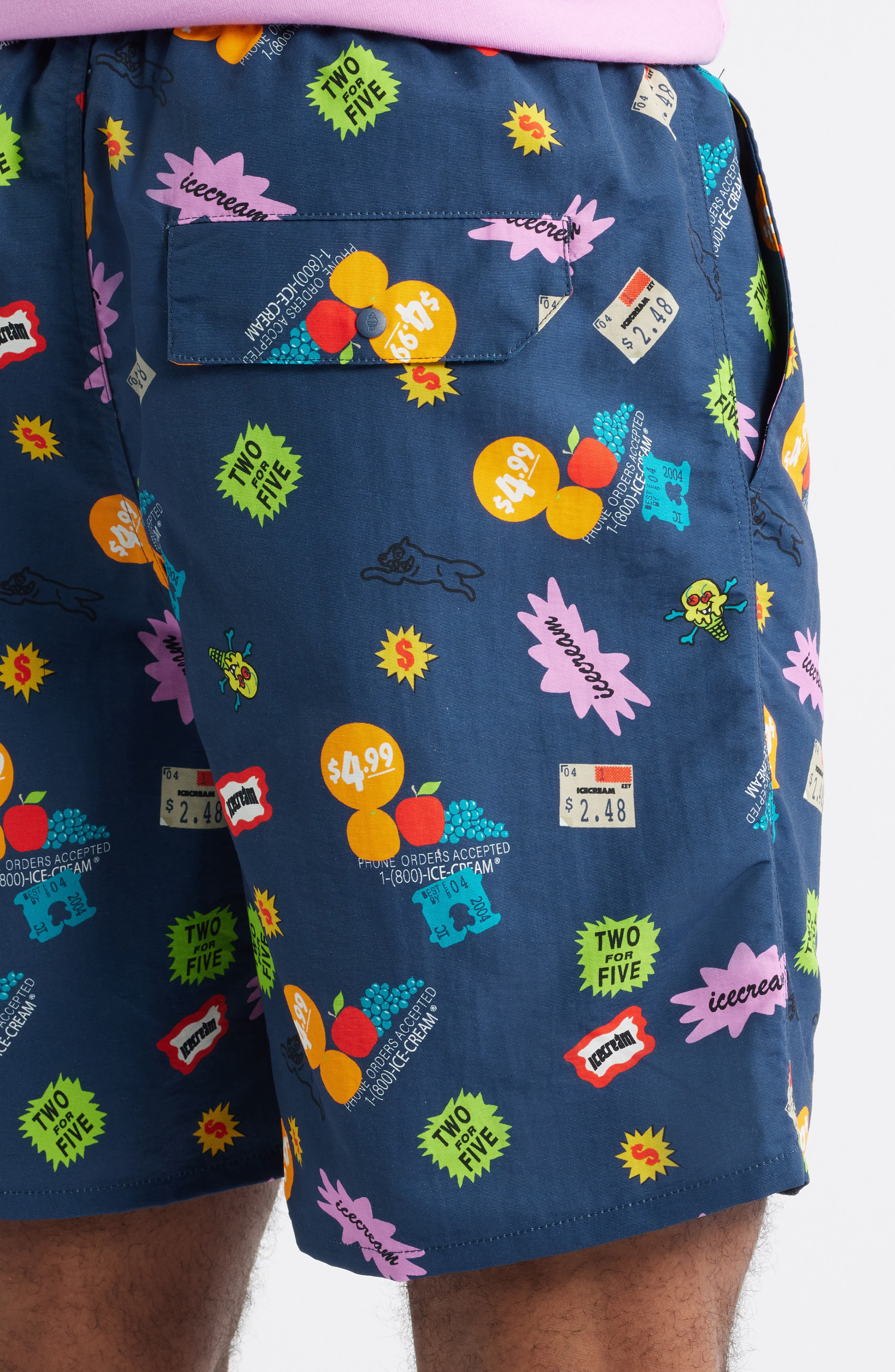 ICECREAM Scatter Graphic Nylon Shorts in Sargasso S at Nordstrom - 4