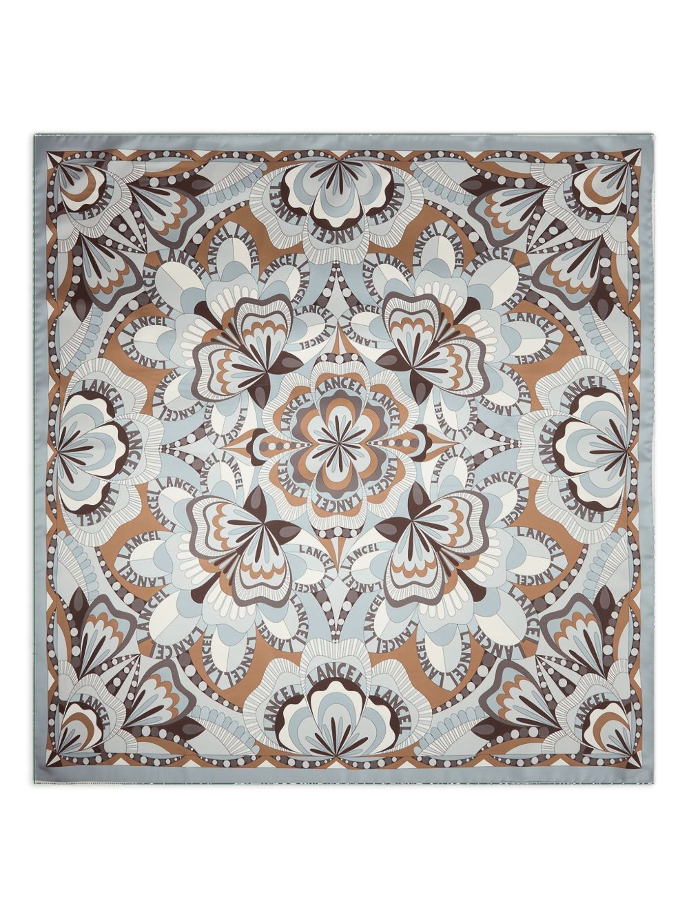 floral-motif silk scarf - 1