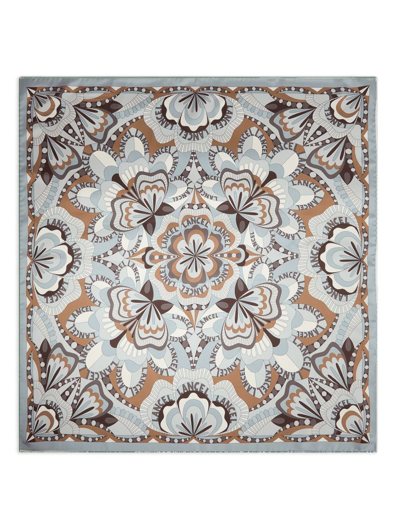 floral-motif silk scarf 1