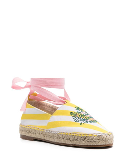 Maison Kitsuné striped lace-up espadrilles outlook