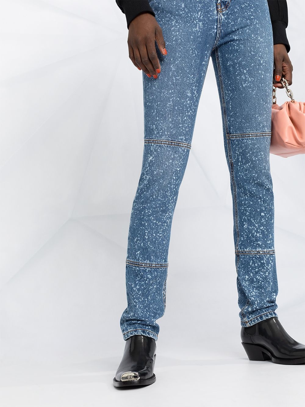 paint-splattered slim-fit jeans - 6