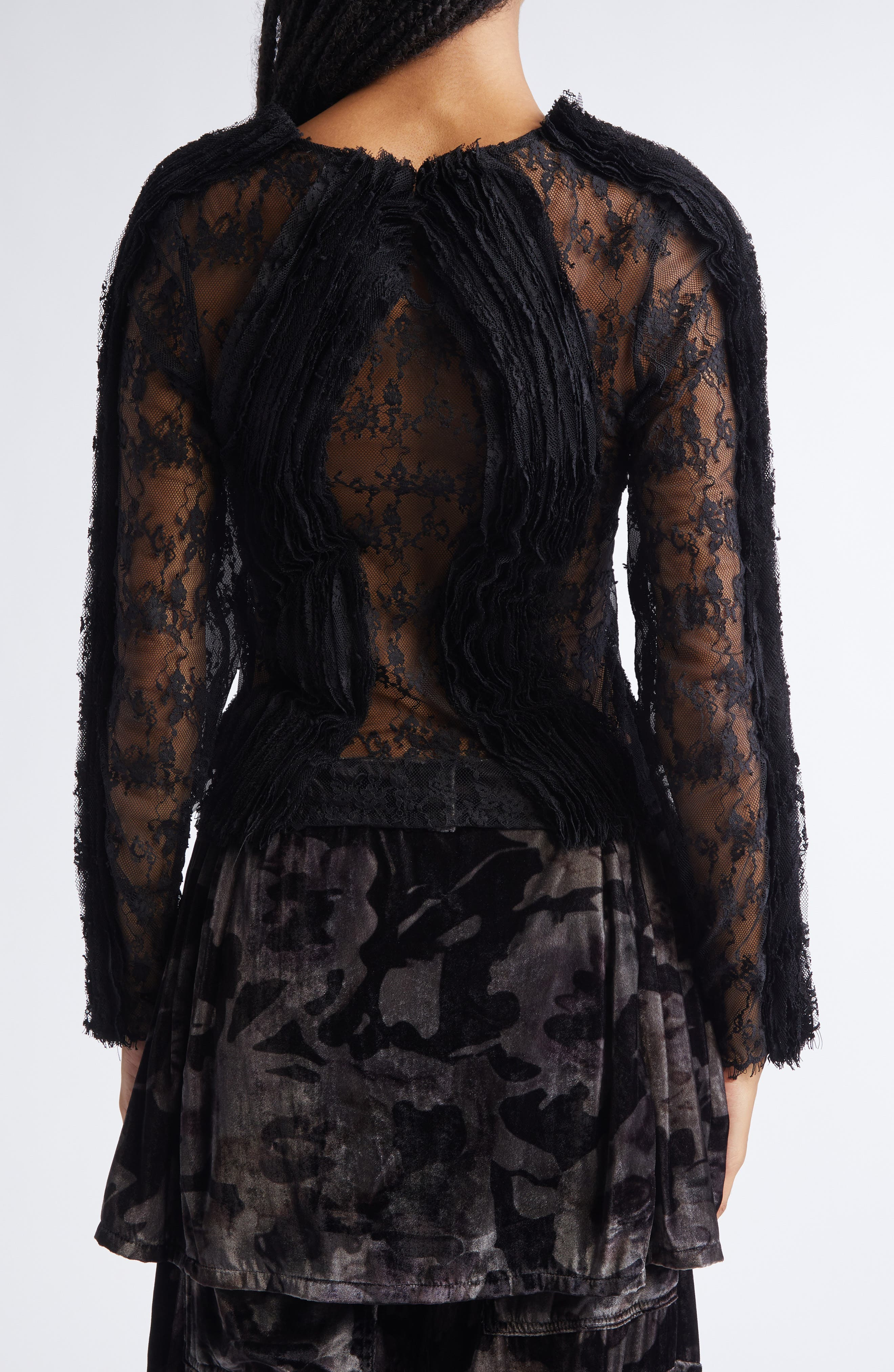 Collina Strada Wavy Dandelion Lace Top in Black at Nordstrom - 3