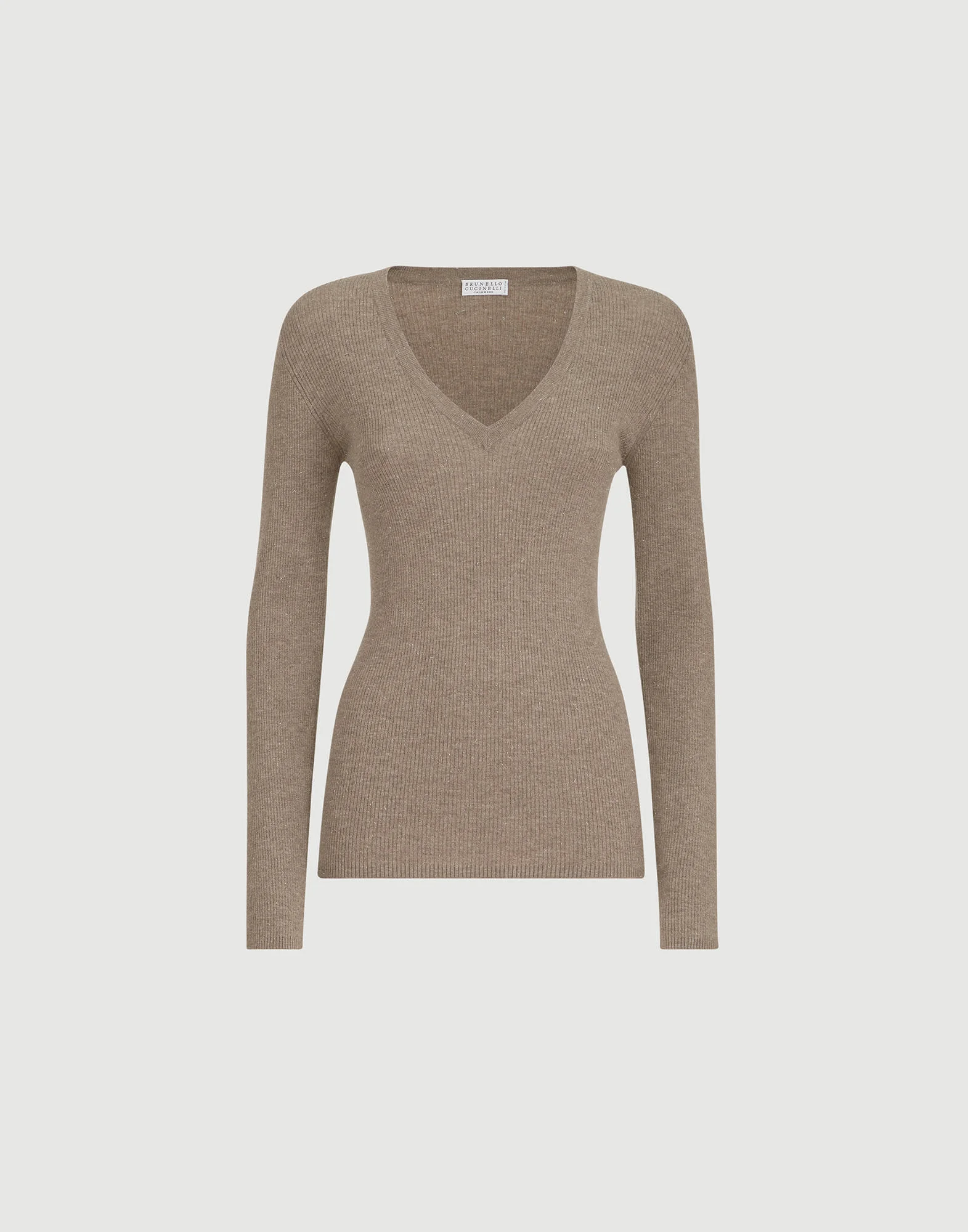 Sparkling cashmere ribbed sweater - 1