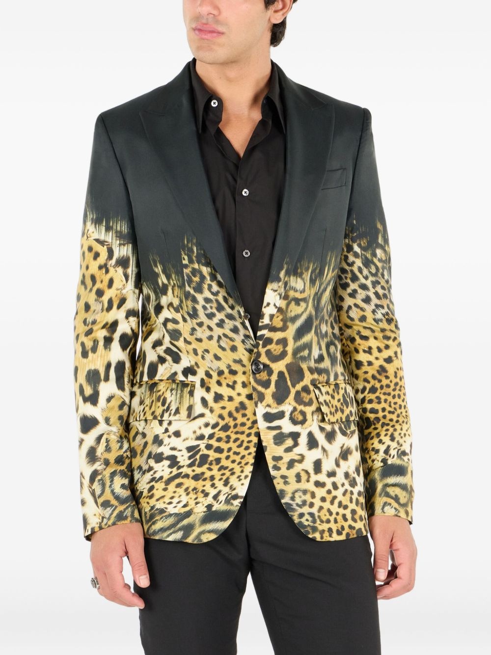 leopard-print blazer - 3