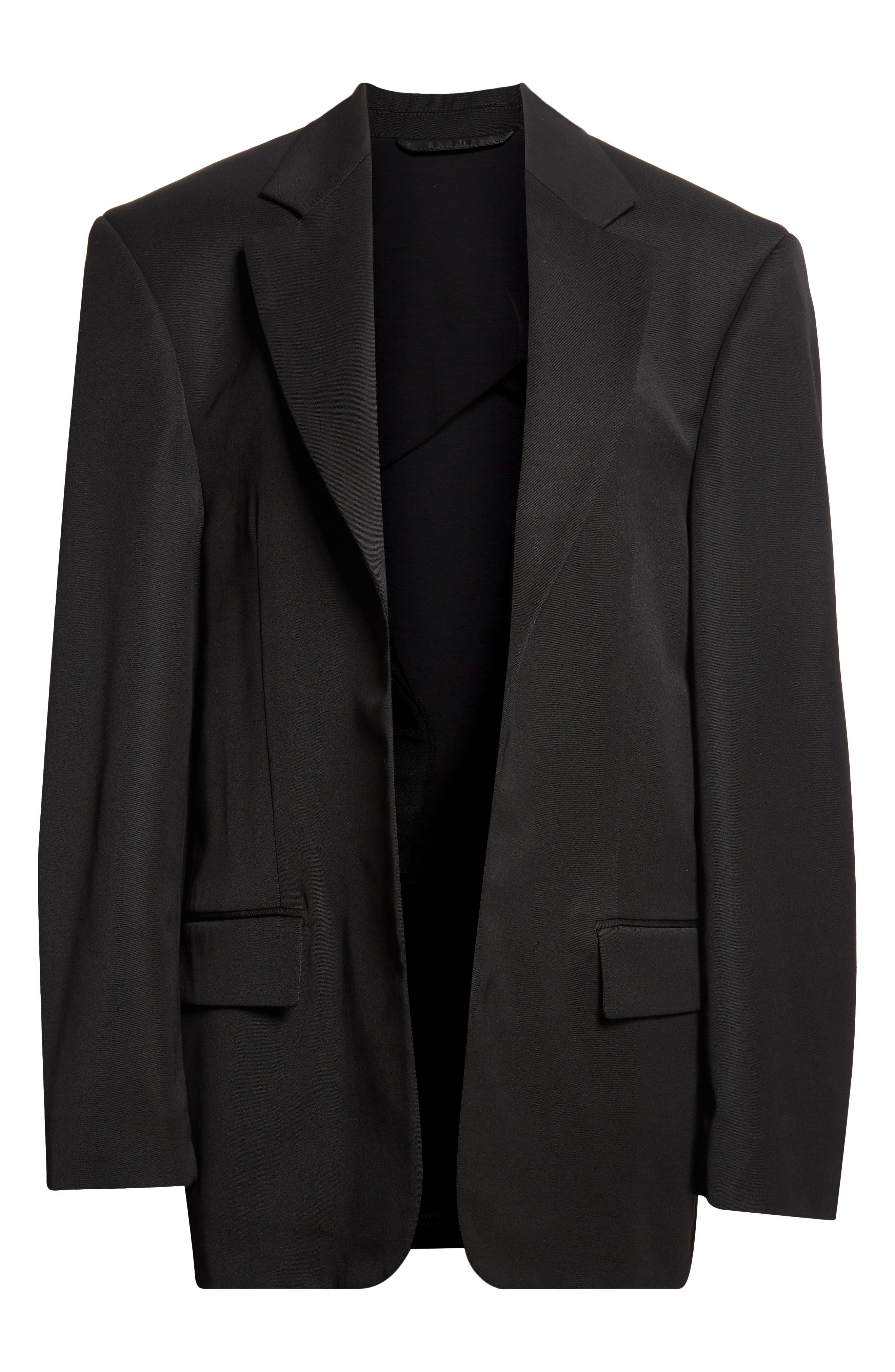 Balenciaga Tailored Wool Gabardine Blazer in 1000 Black at Nordstrom - 7