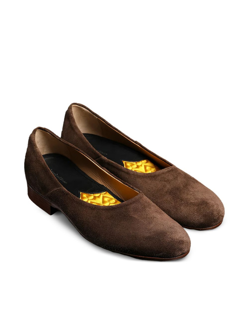 Smokedbone suede slip-on slippers 7