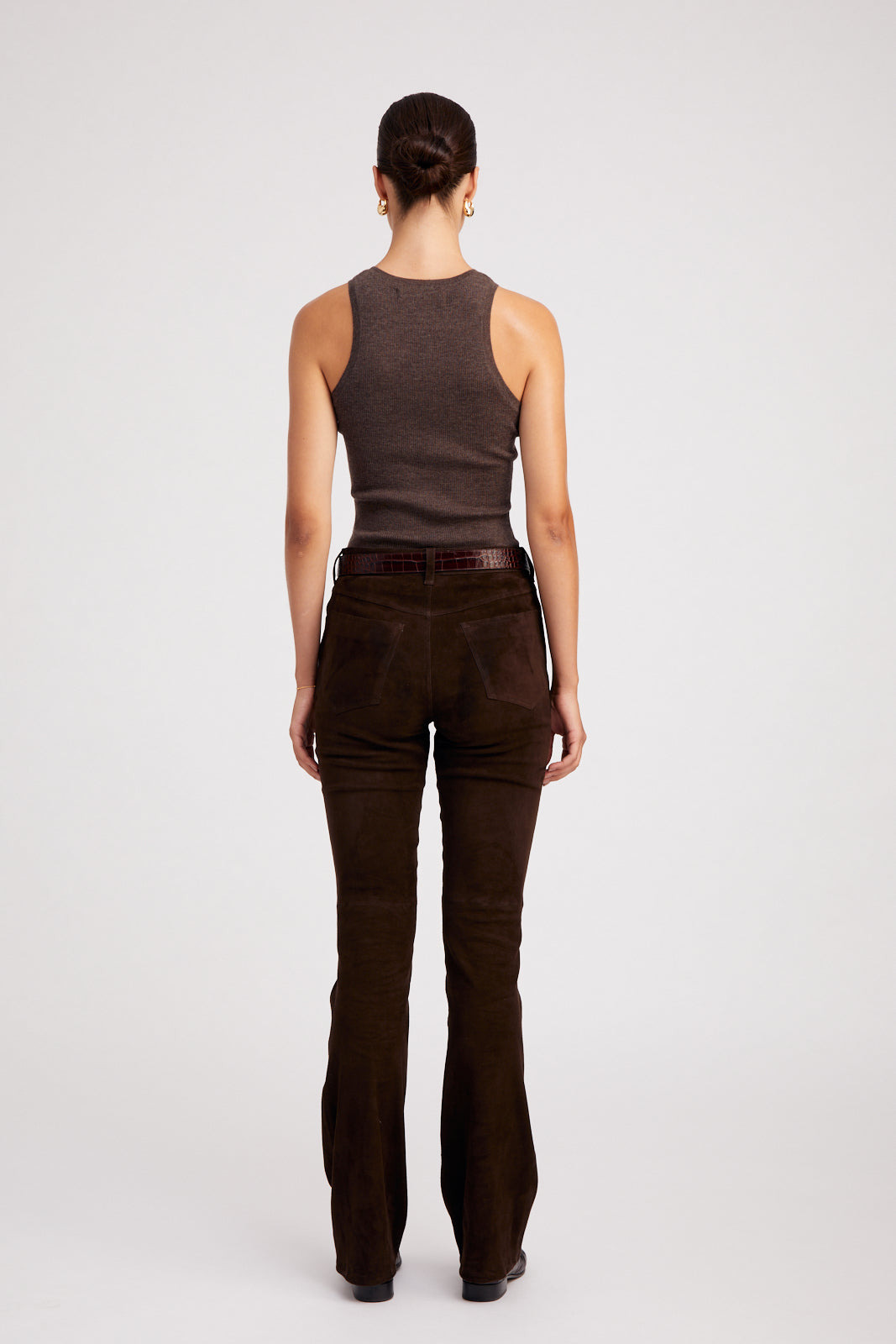 AMERICANO SUEDE 5 POCKET MICRO FLARE PANTS - 3