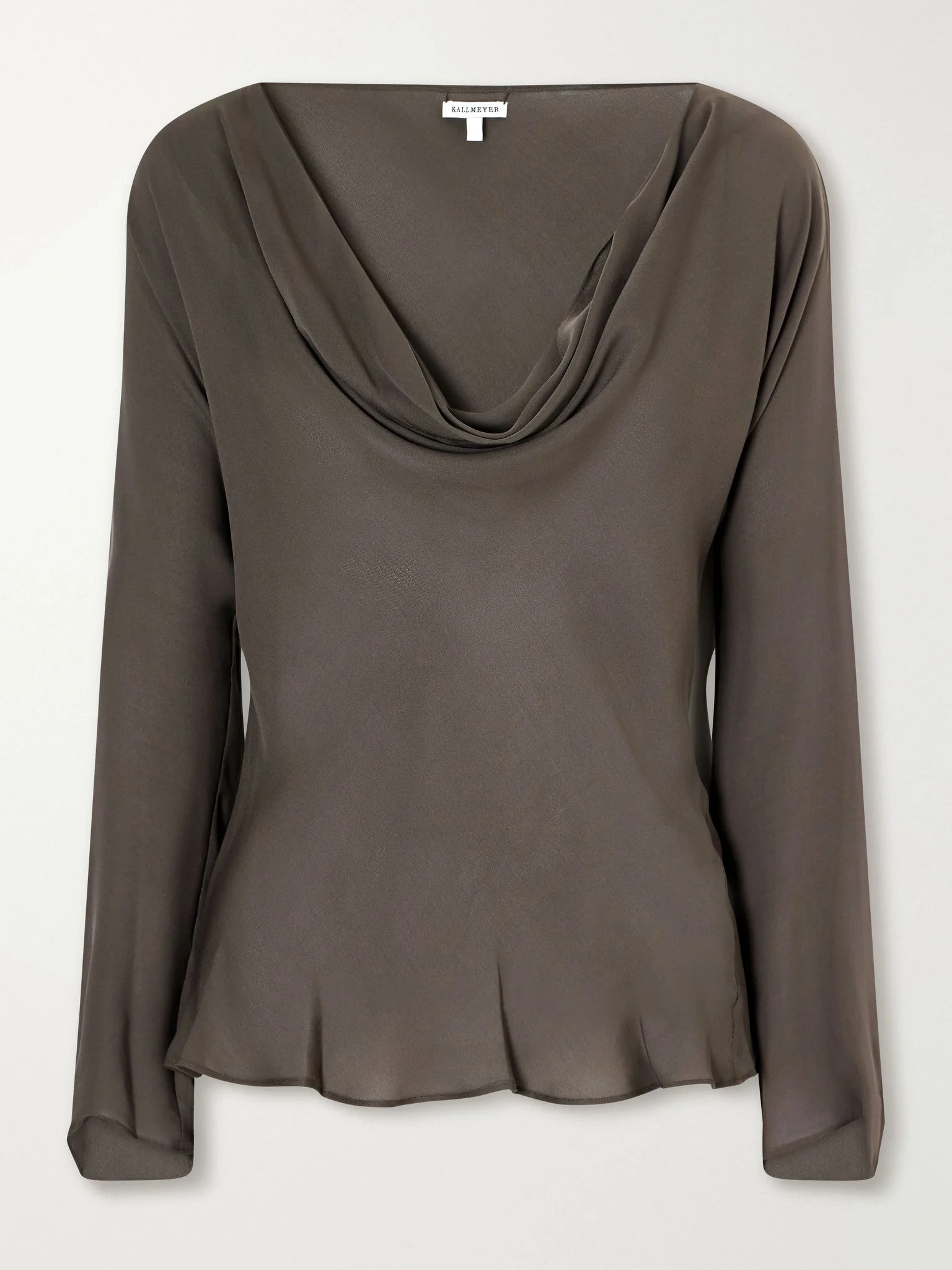Wilka draped silk-georgette blouse Gray - 1