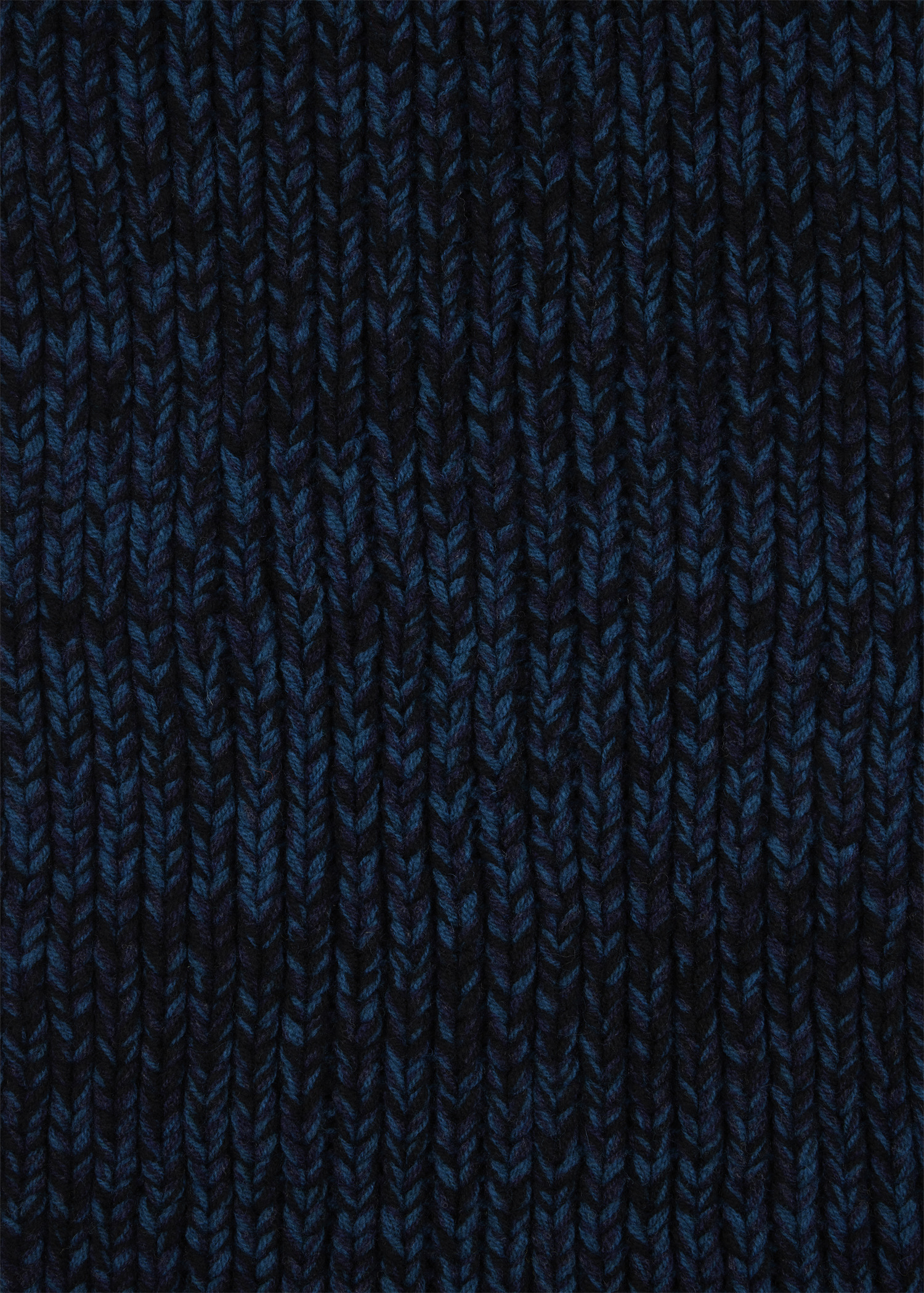 Navy and Black Twisted Yarn Block Stripe Scarf - 2