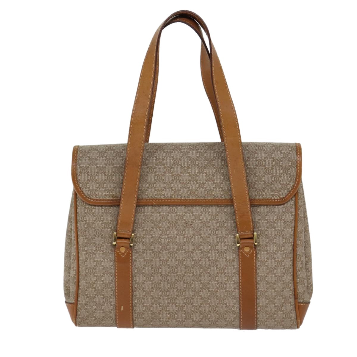 CELINE Macadam Canvas Hand Bag Beige - 3