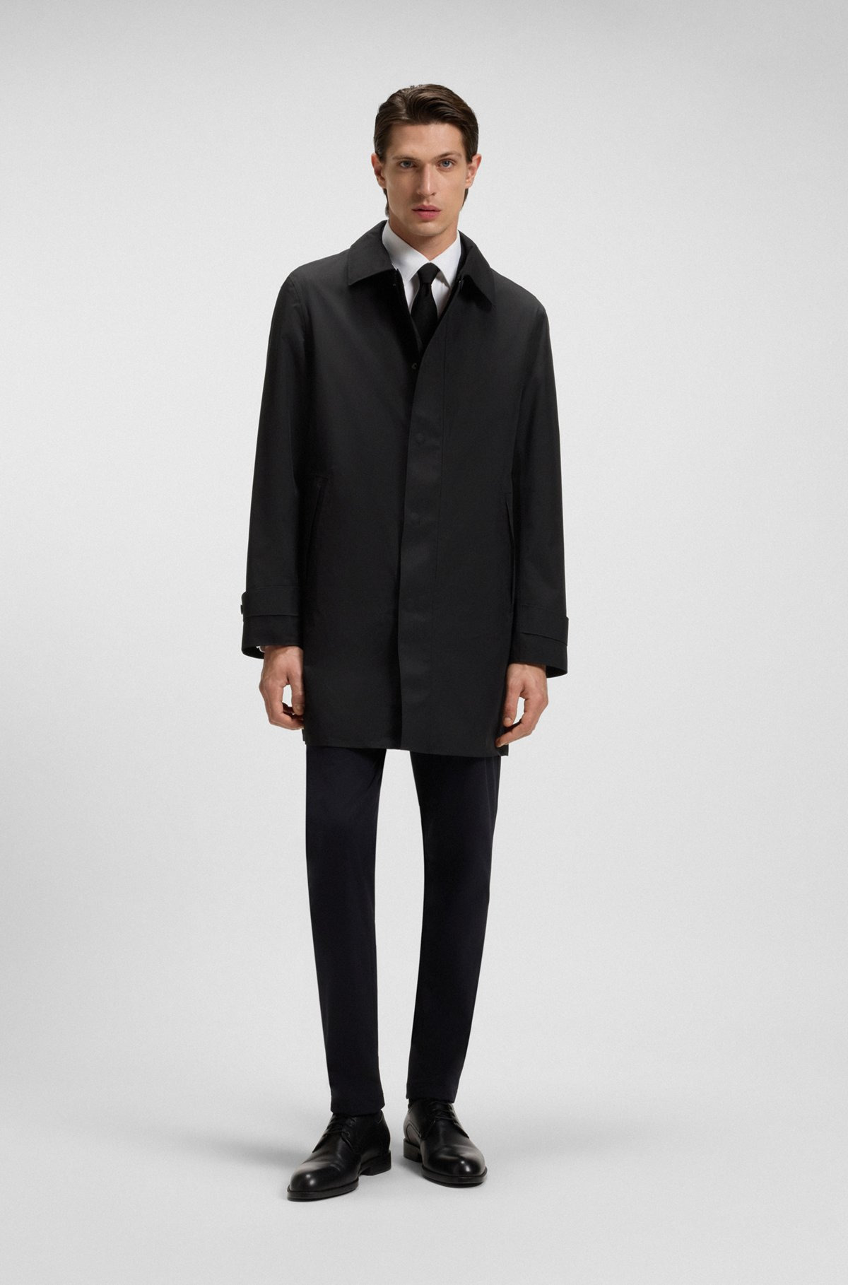 WATER-REPELLENT TAILORED COAT WITH CONCEALED ZIPPER - 2